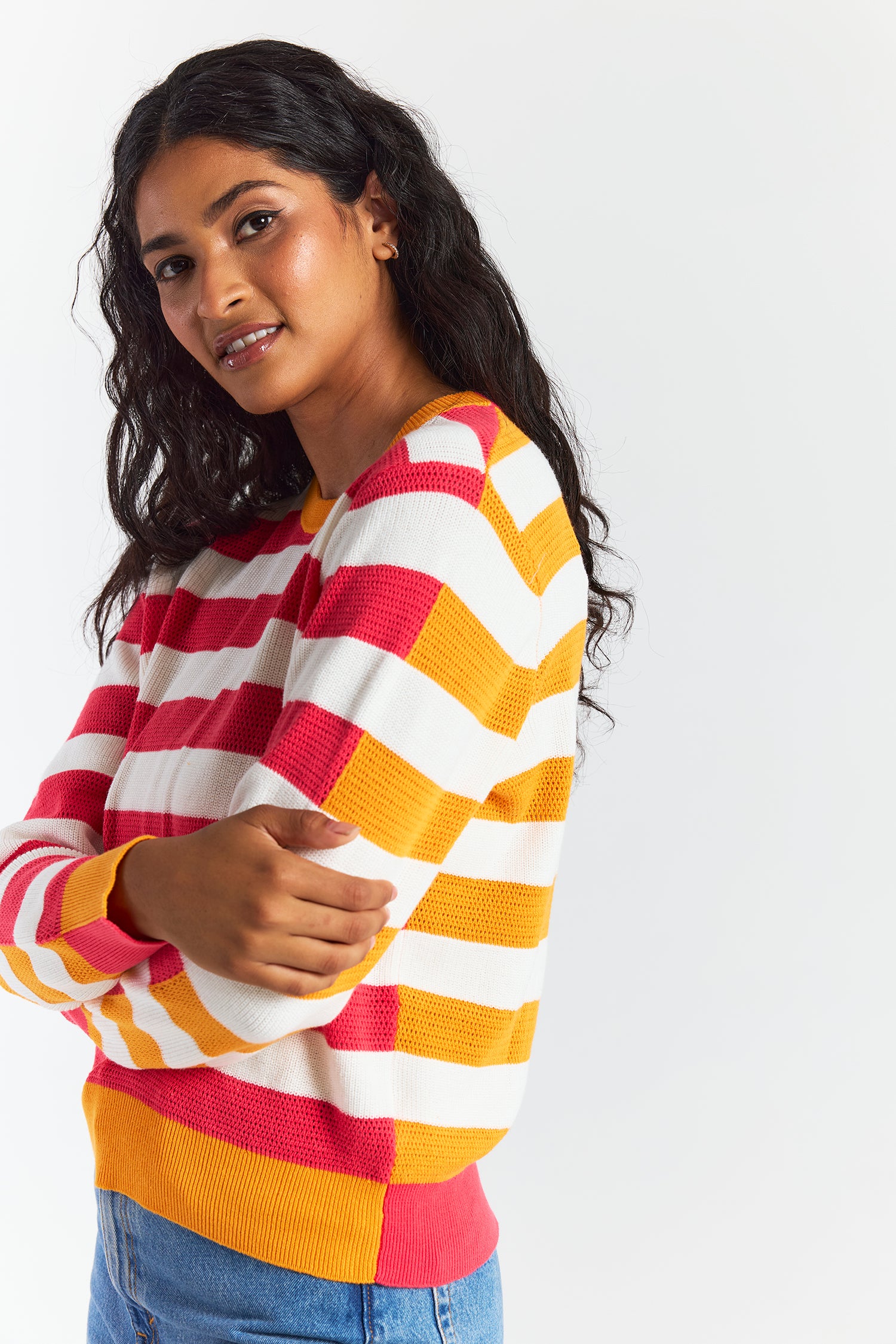 MESH STRIPE CREW