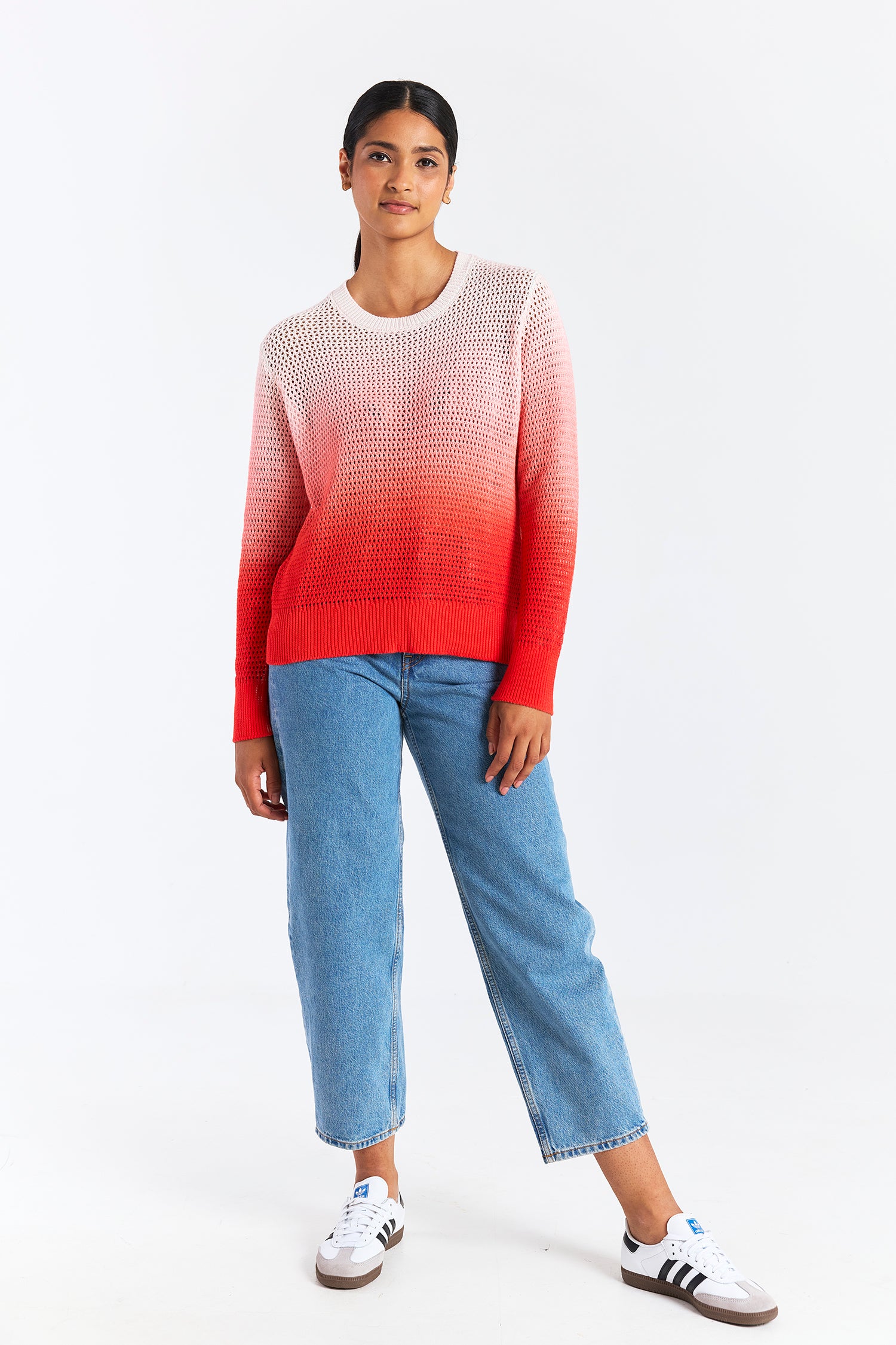 MESH DIP DYE CREW