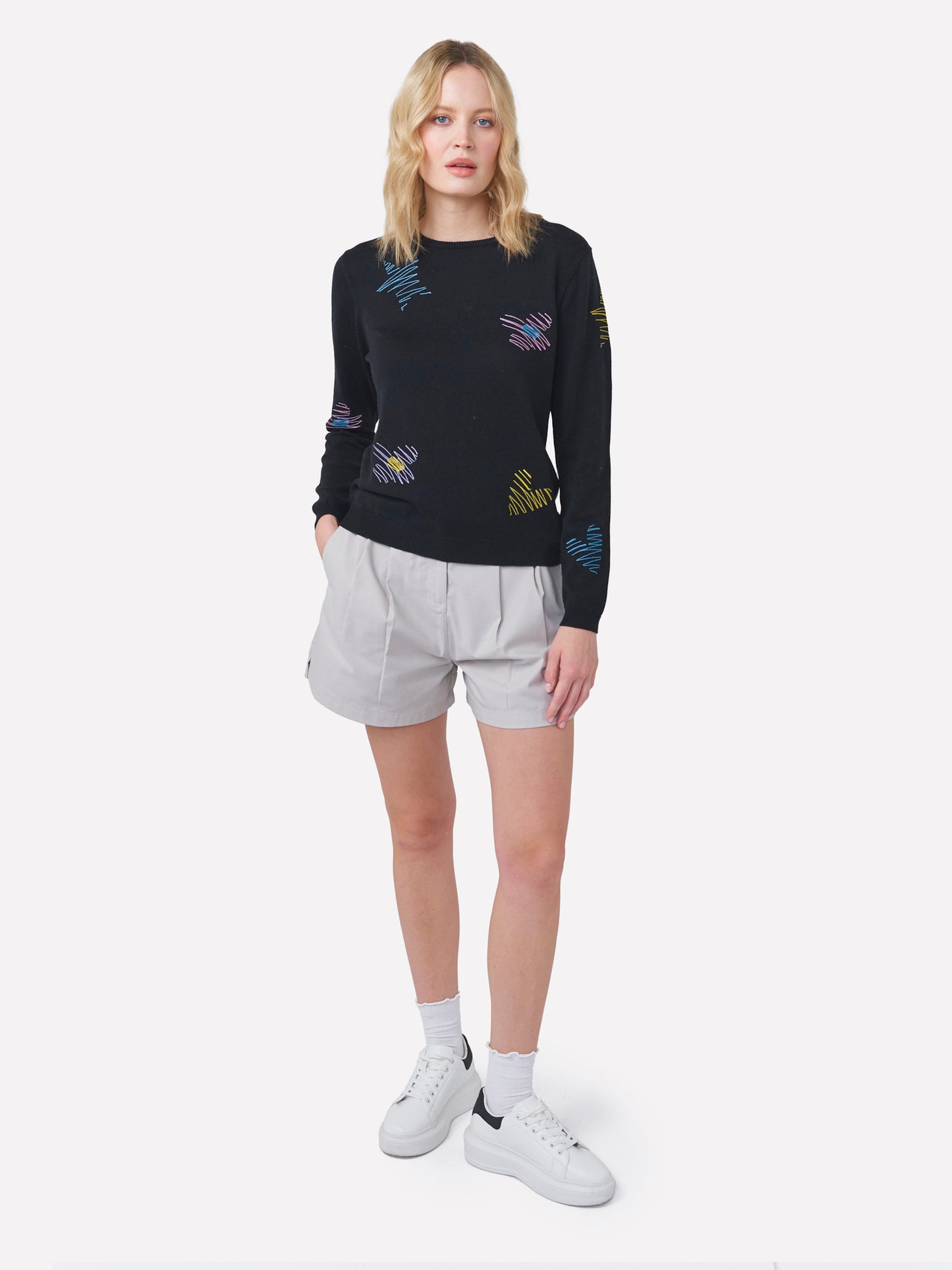 Sketch Embroidered Crew Neck Jumper