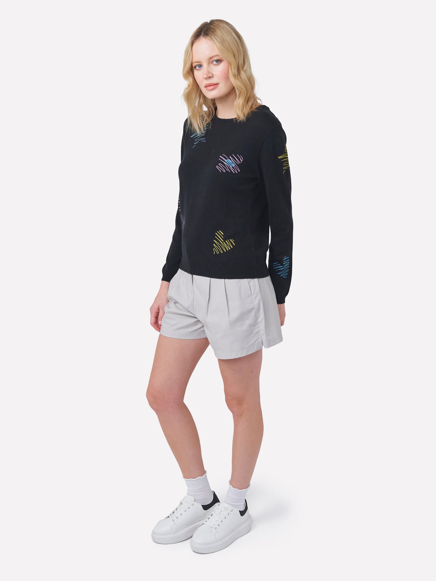 Sketch Embroidered Crew Neck Jumper