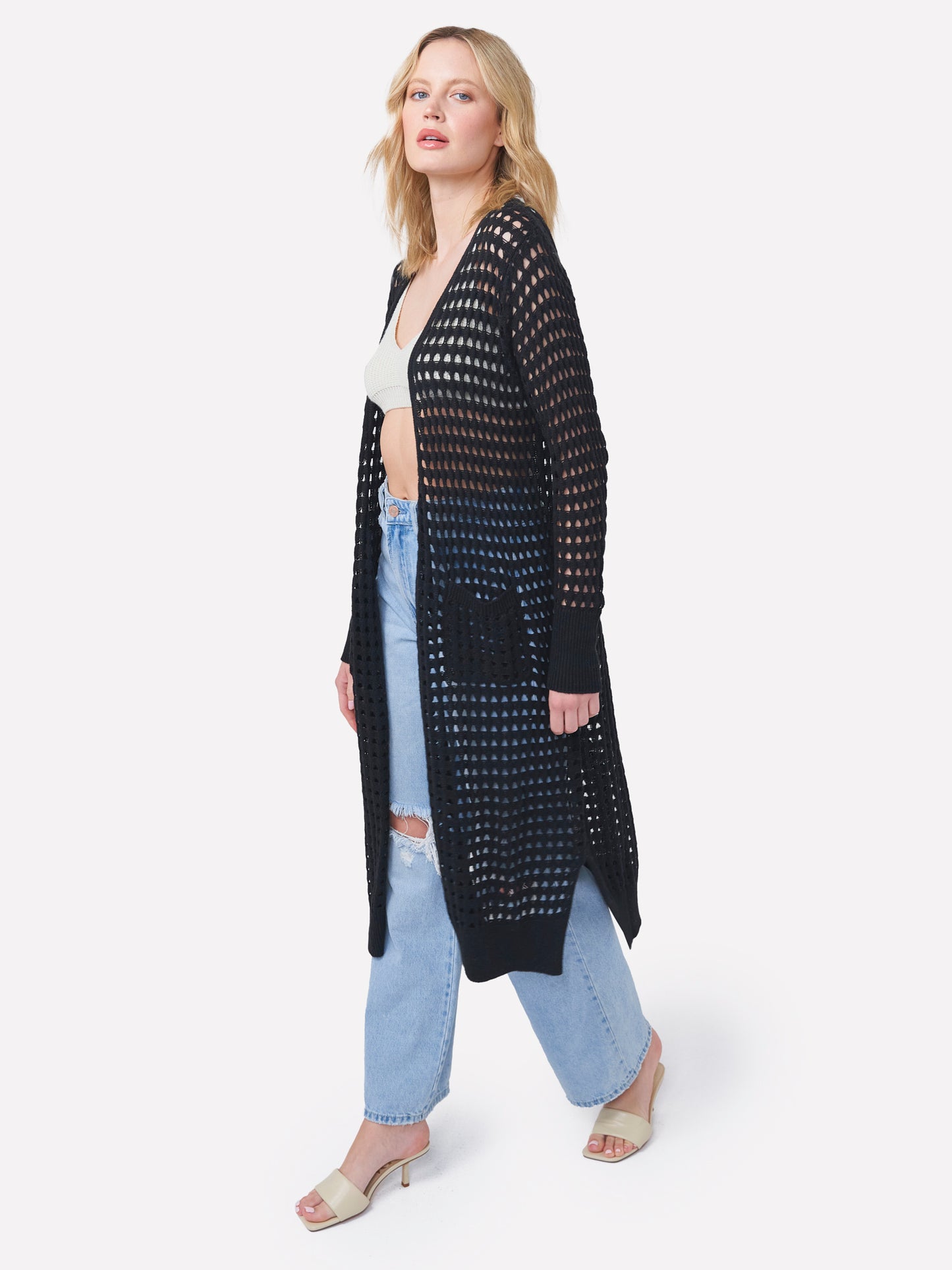Pointelle Maxi Cardigan