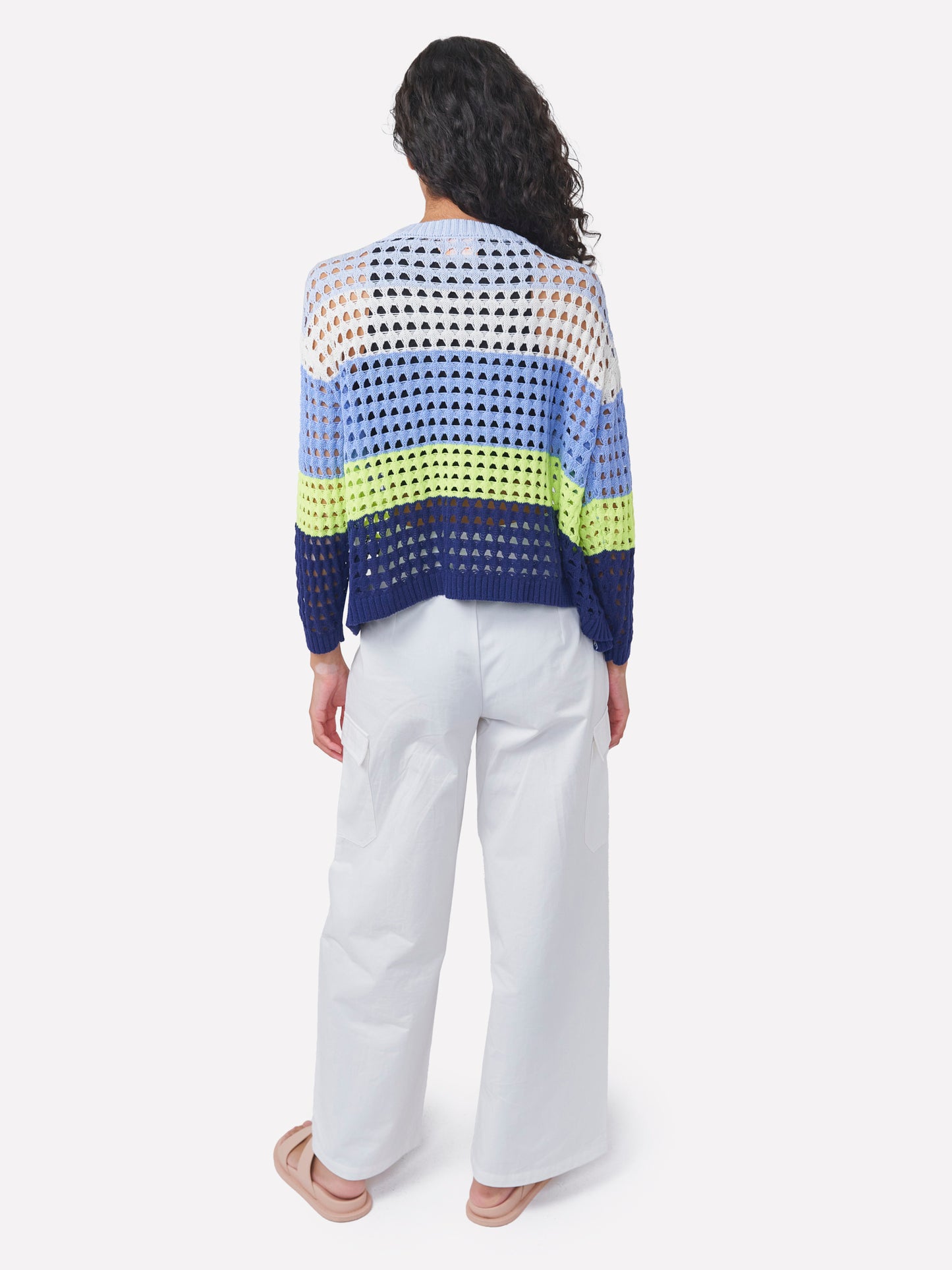Pointelle Stripe Cardigan