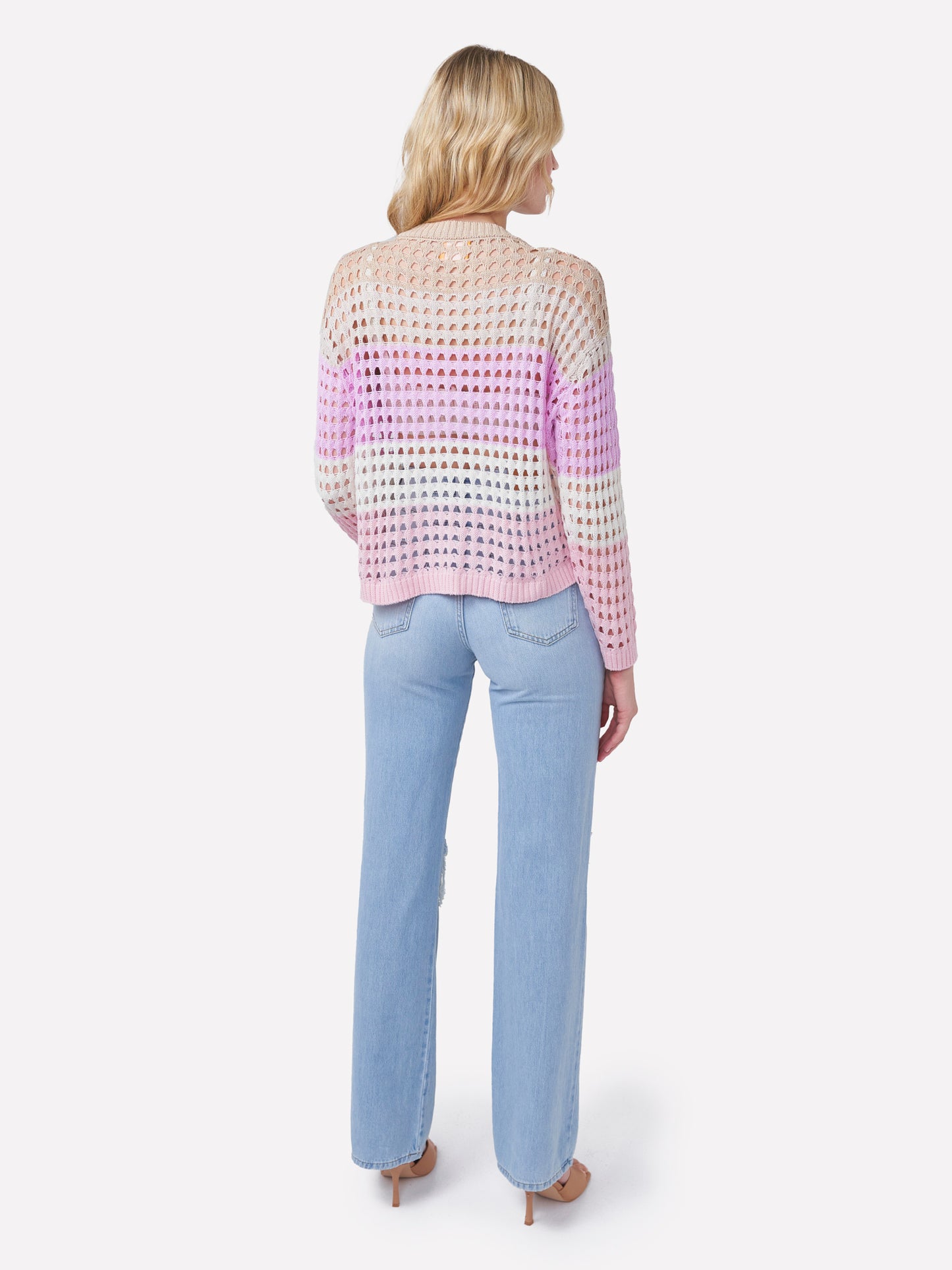 Pointelle Stripe Cardigan