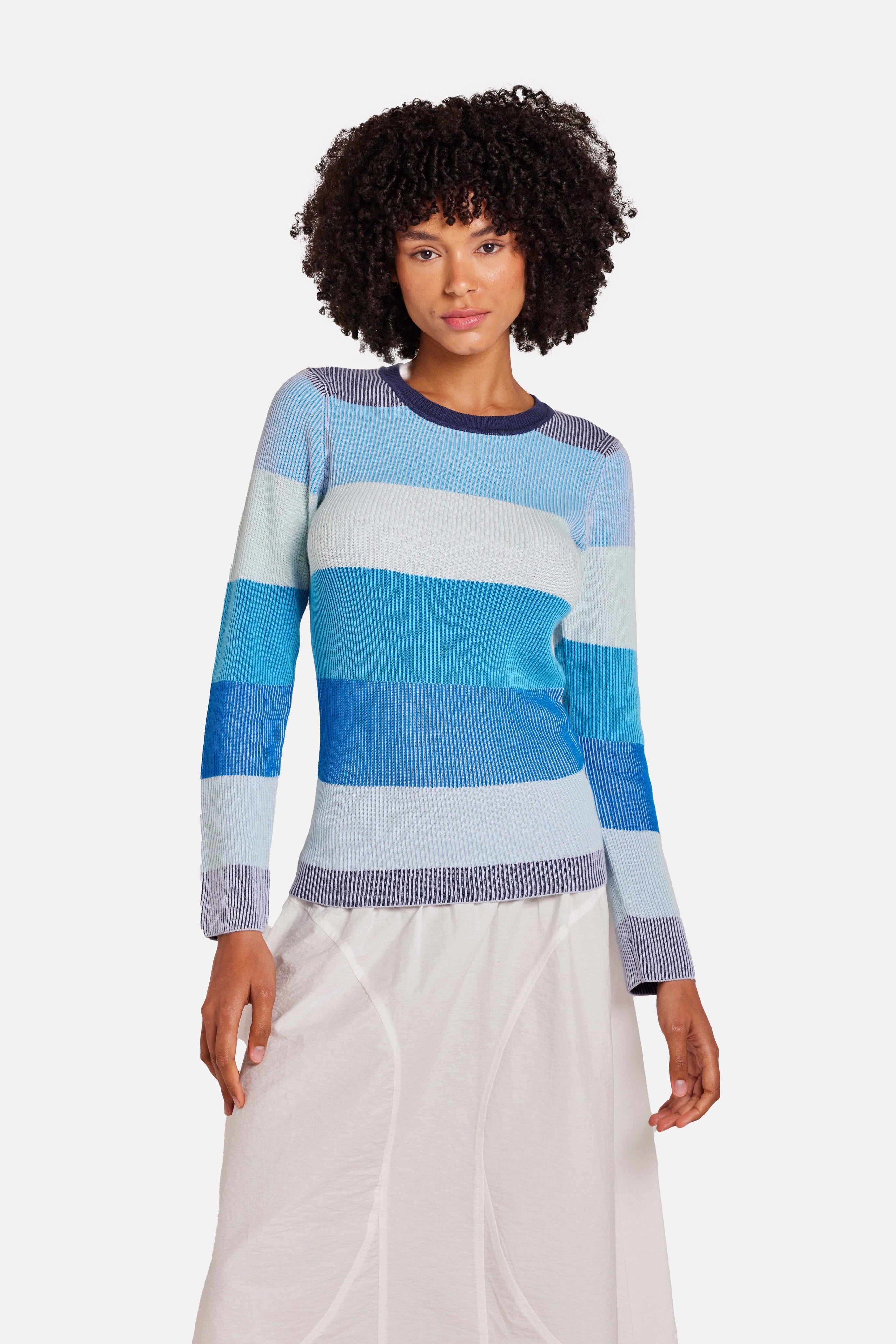 STRIPE PLAITED CREW