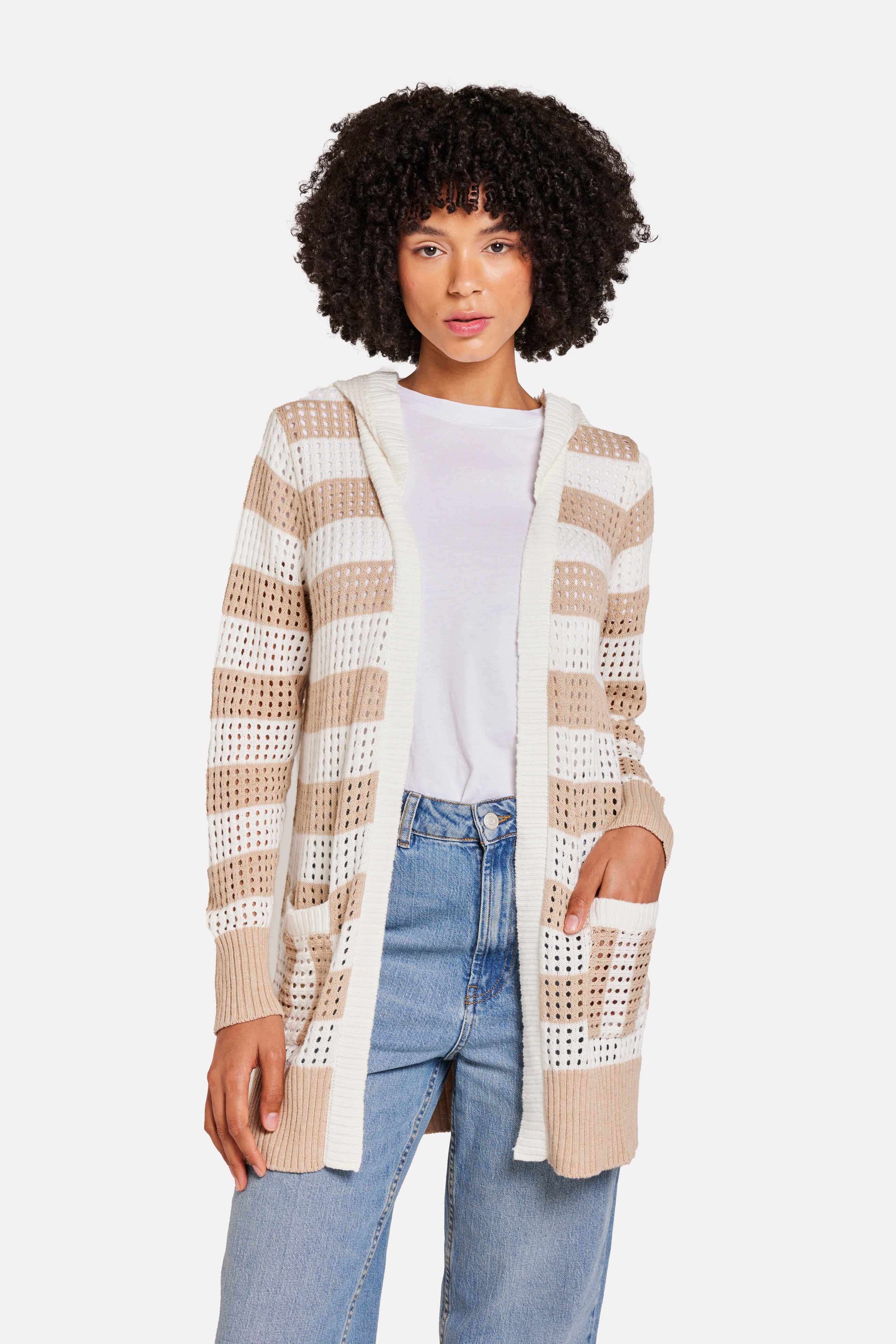 HOODED MIDI CARDI