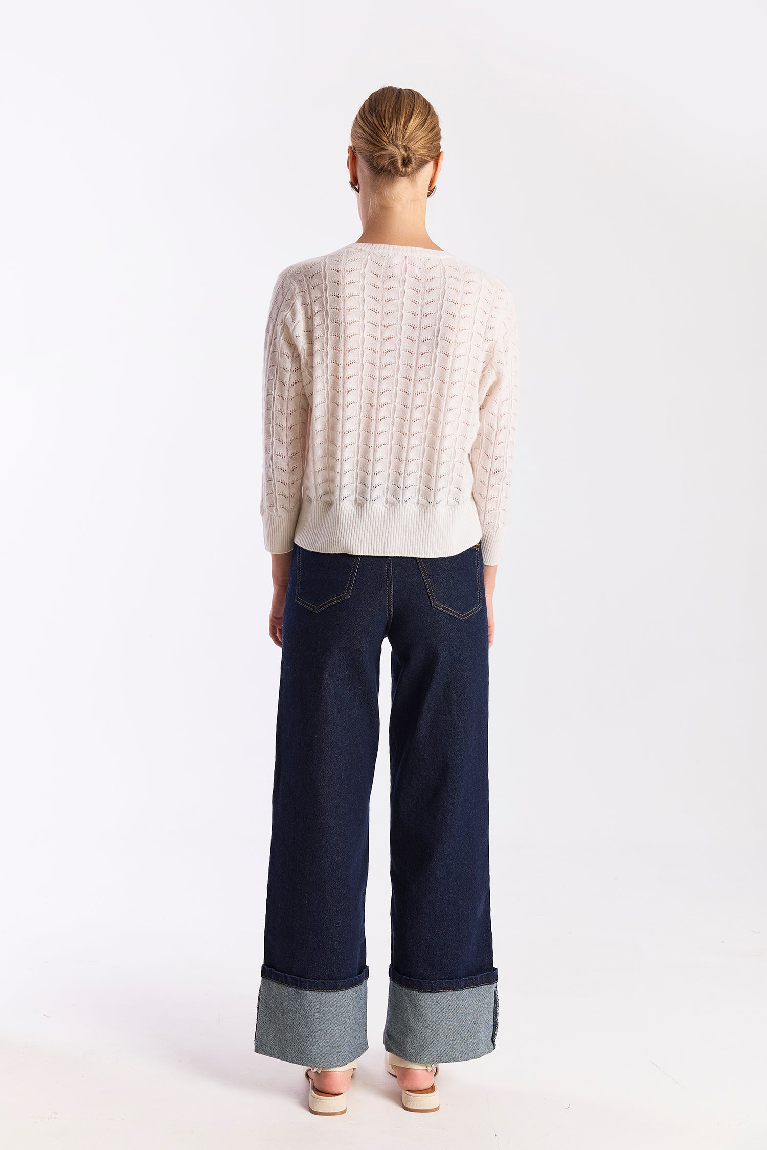 Shell Pointelle Cashmere Cardigan