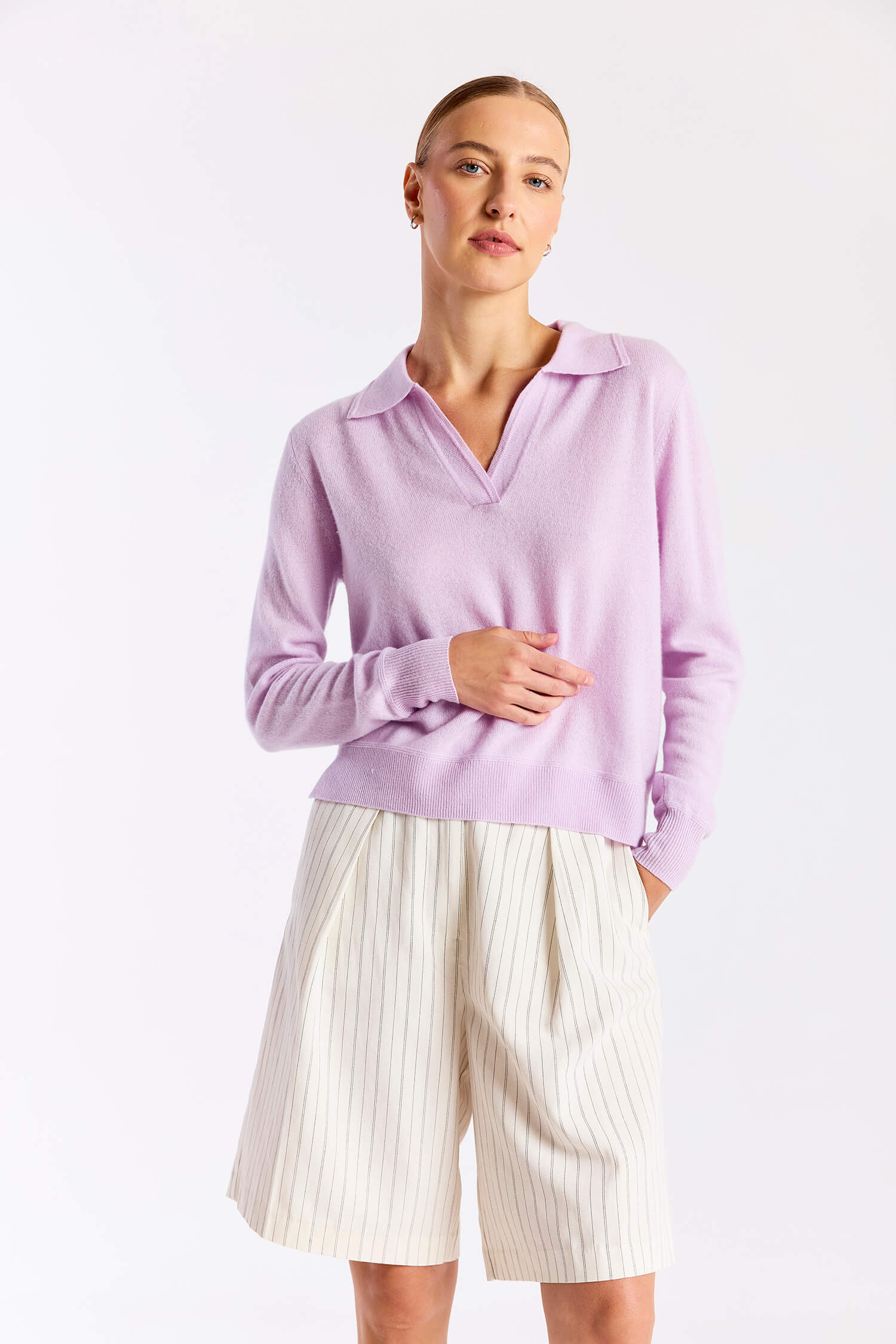 Collared Cashmere Sweatshirt