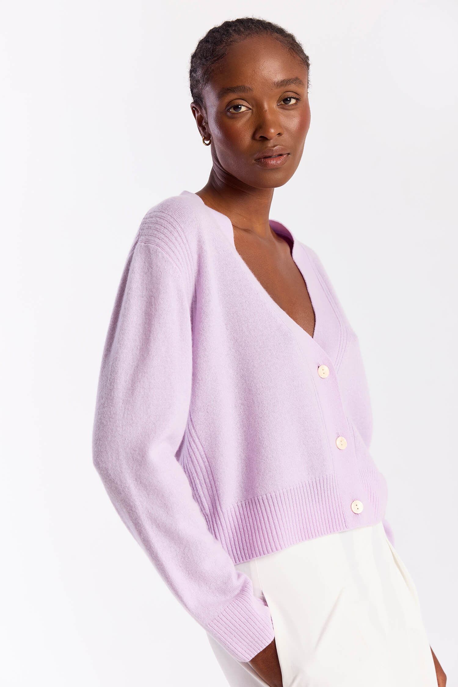 BOXY CROPPED CASHMERE CARDI