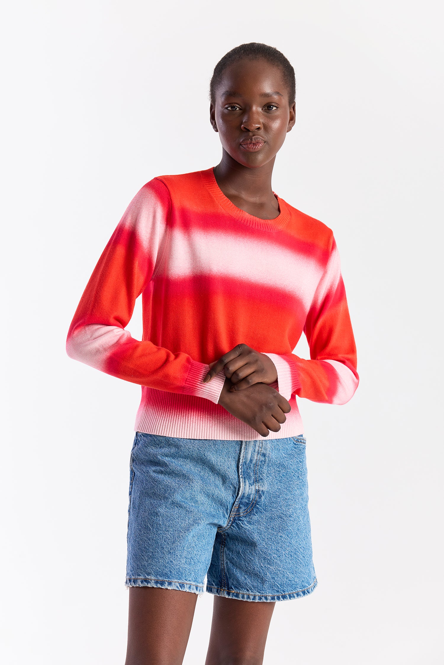 BLURRED STRIPE CREW