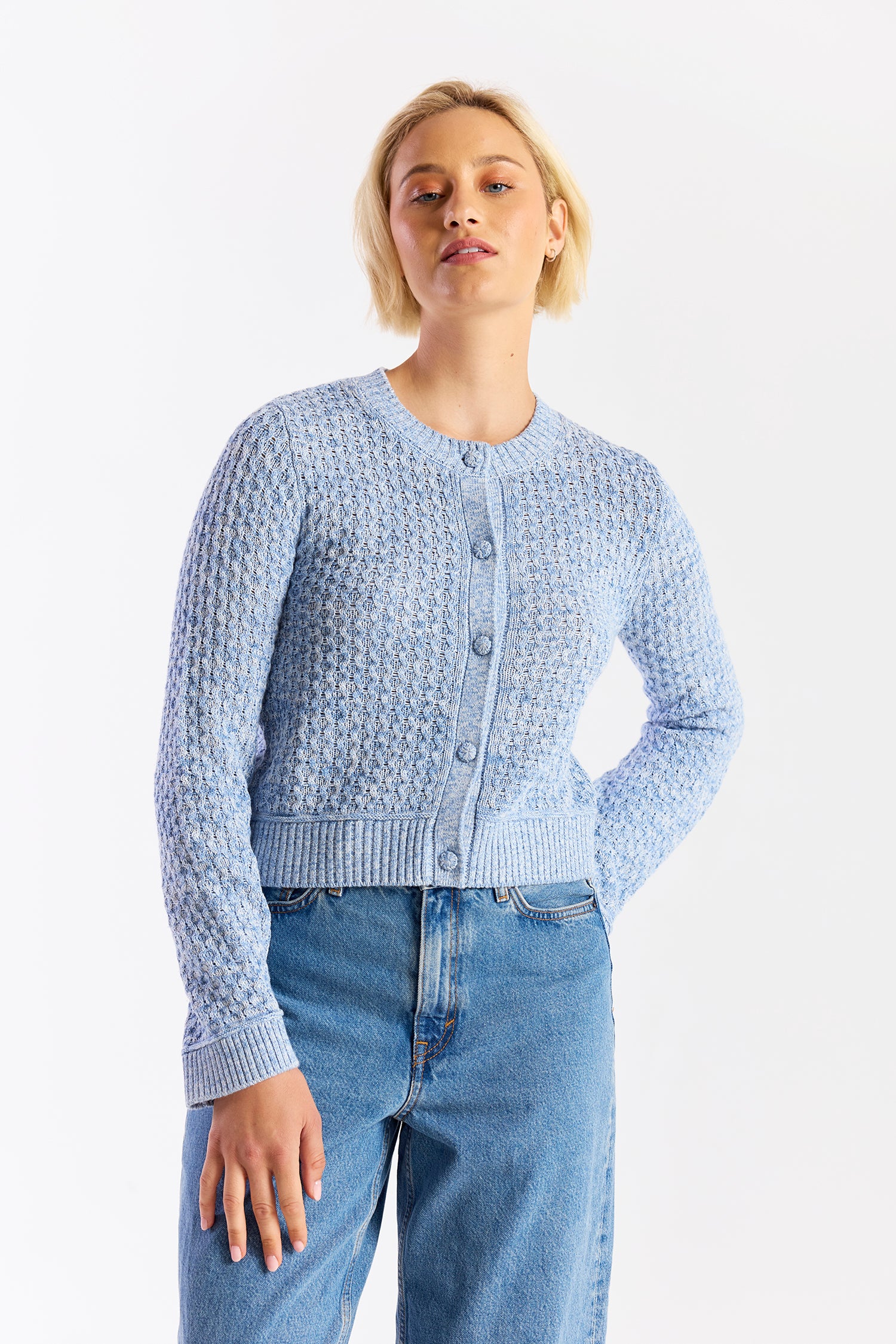 CABLE TWIST YARN CARDI