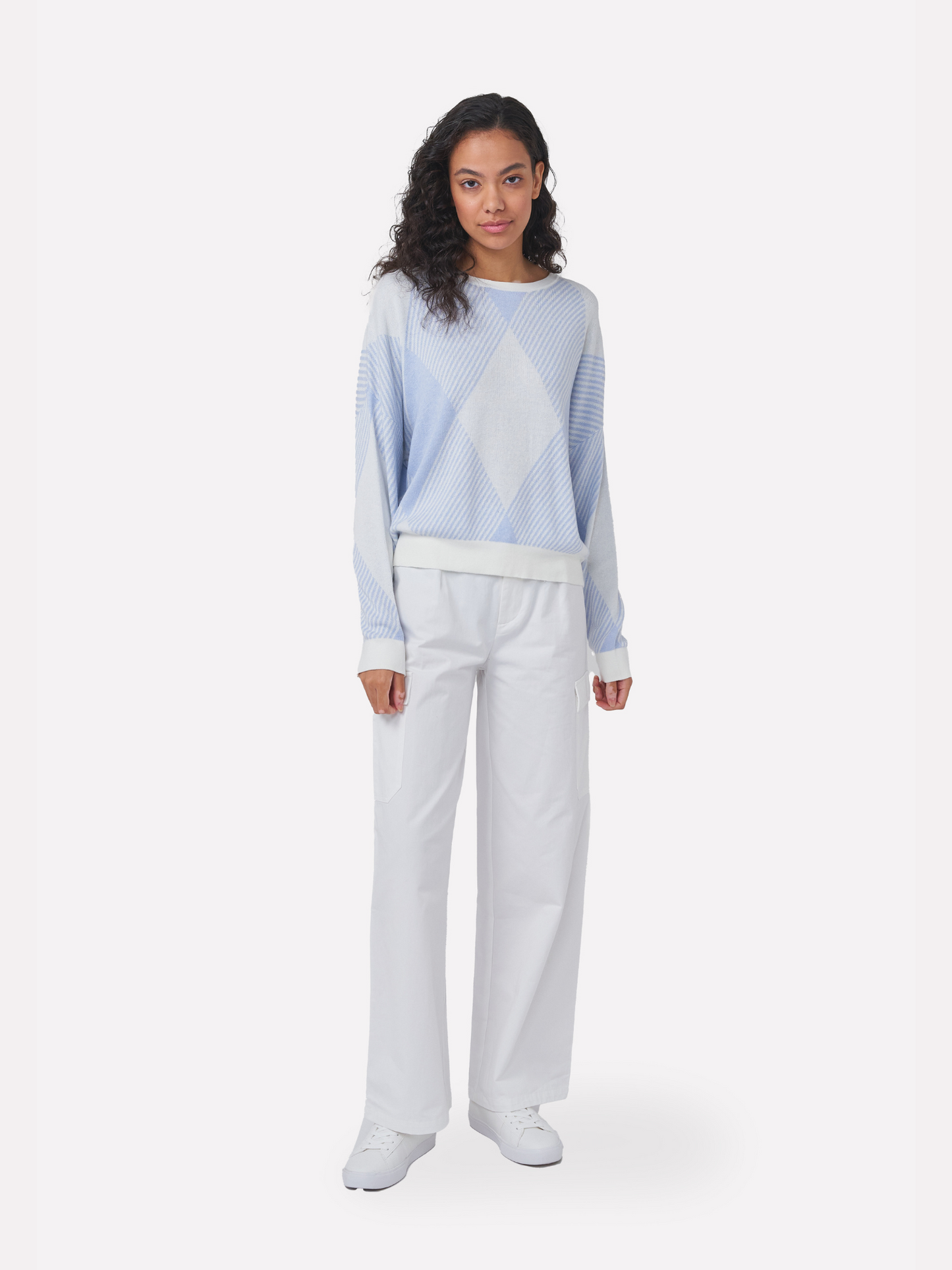 Check Pop Crew Neck Jumper