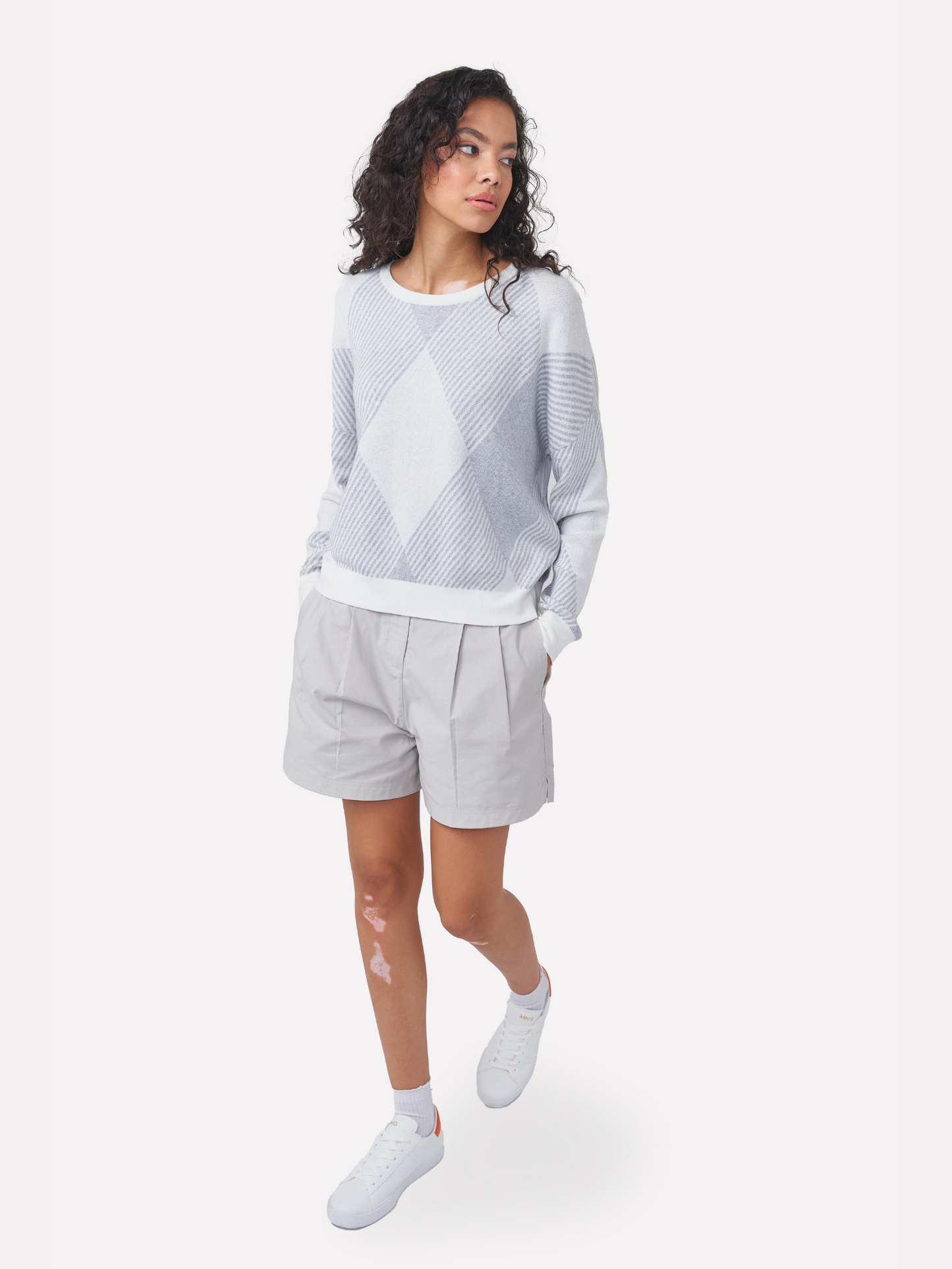 Check Pop Crew Neck Jumper