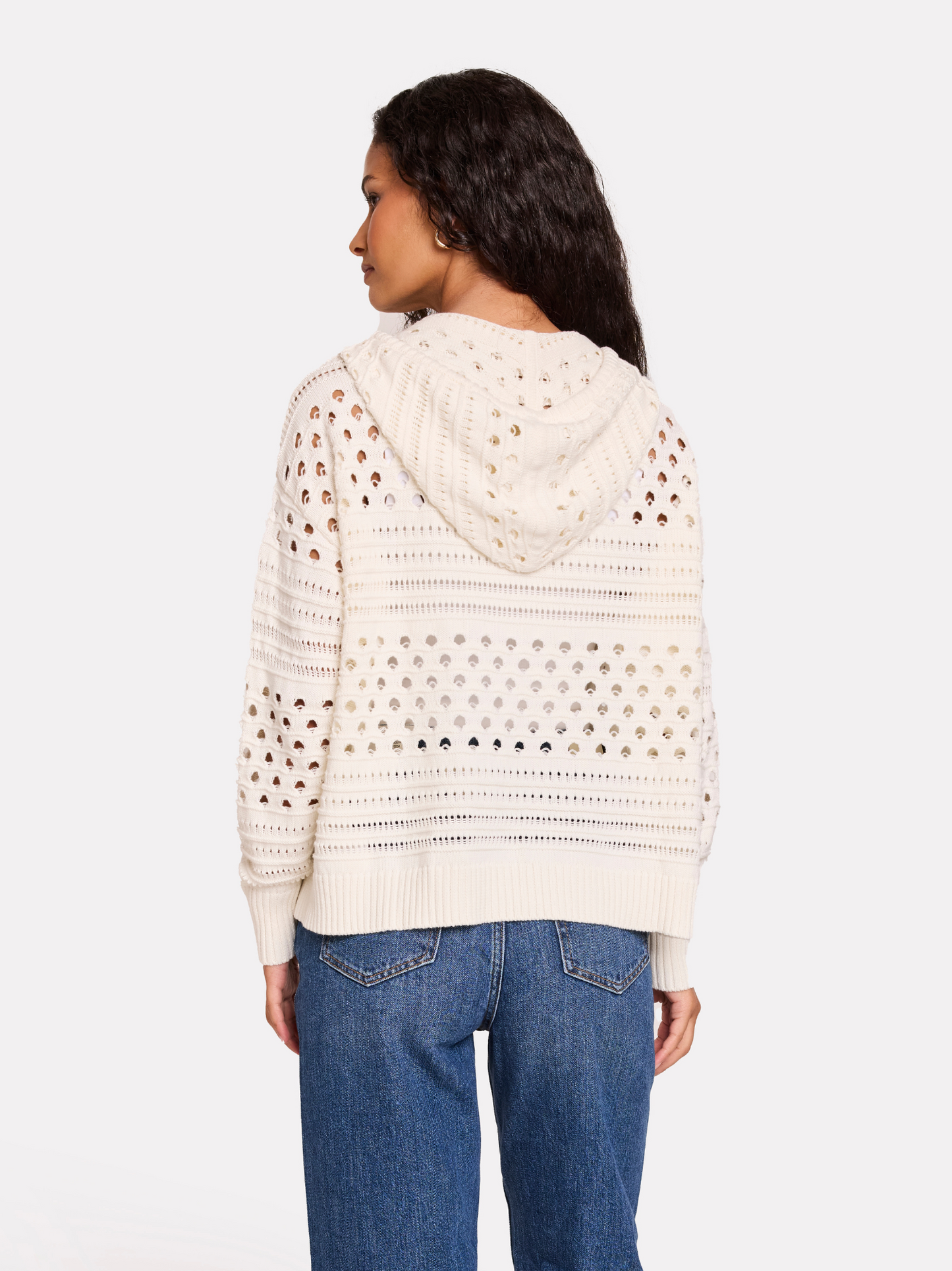 Mixed Pointelle Hoodie
