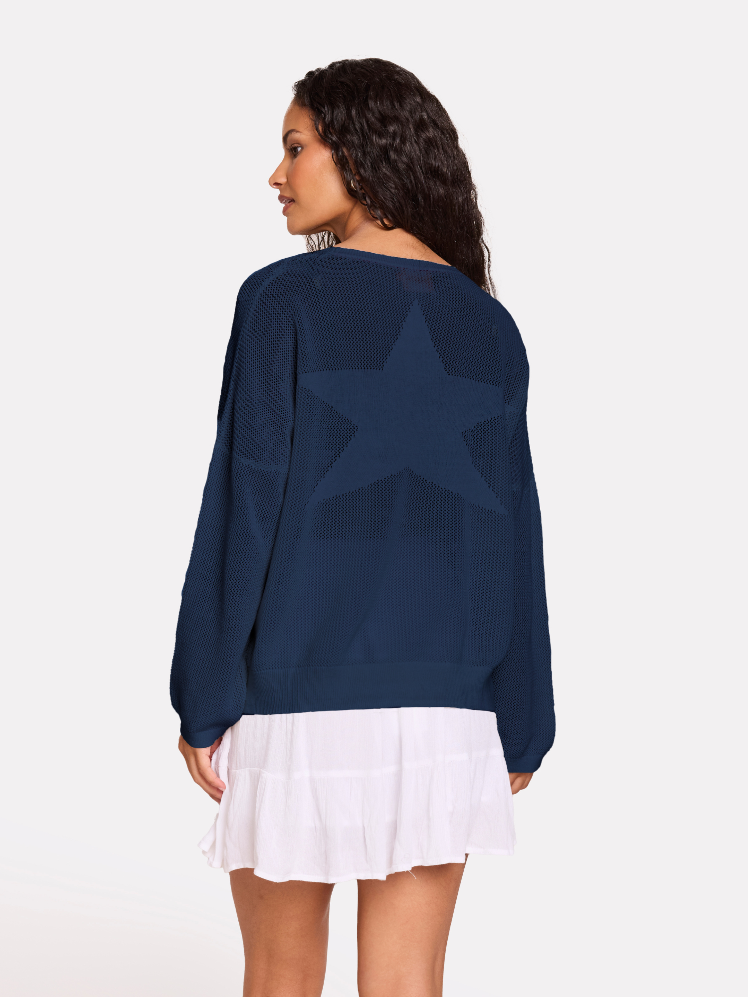Pointelle Star Back Jumper