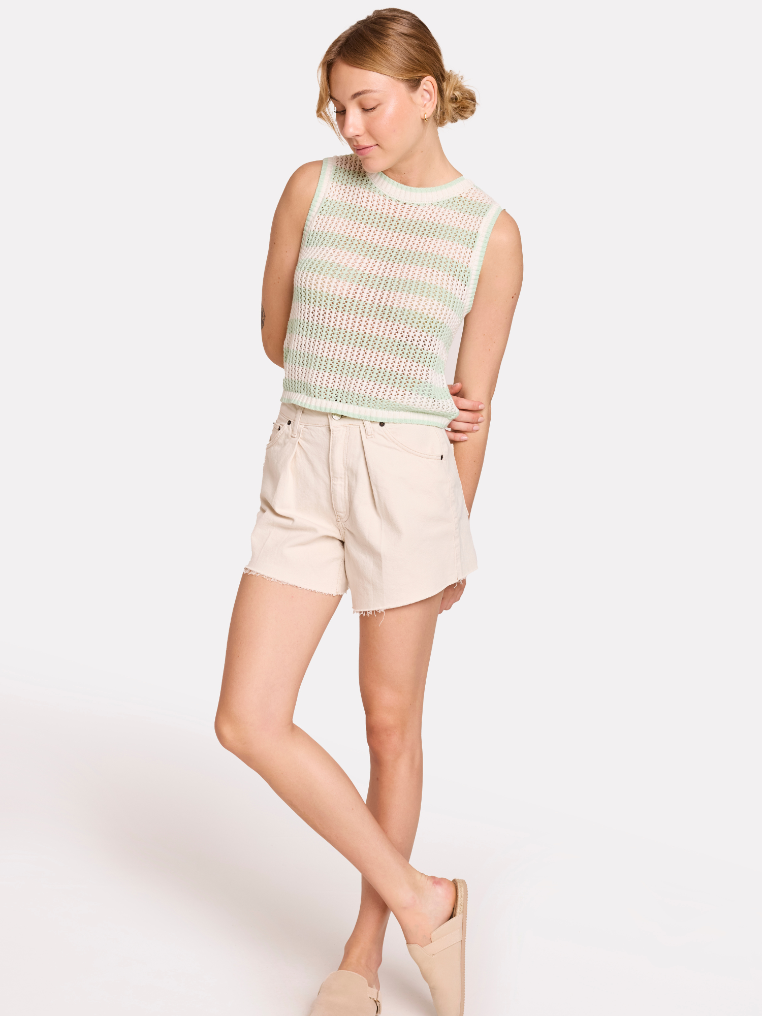 Stripe Pointelle Tank