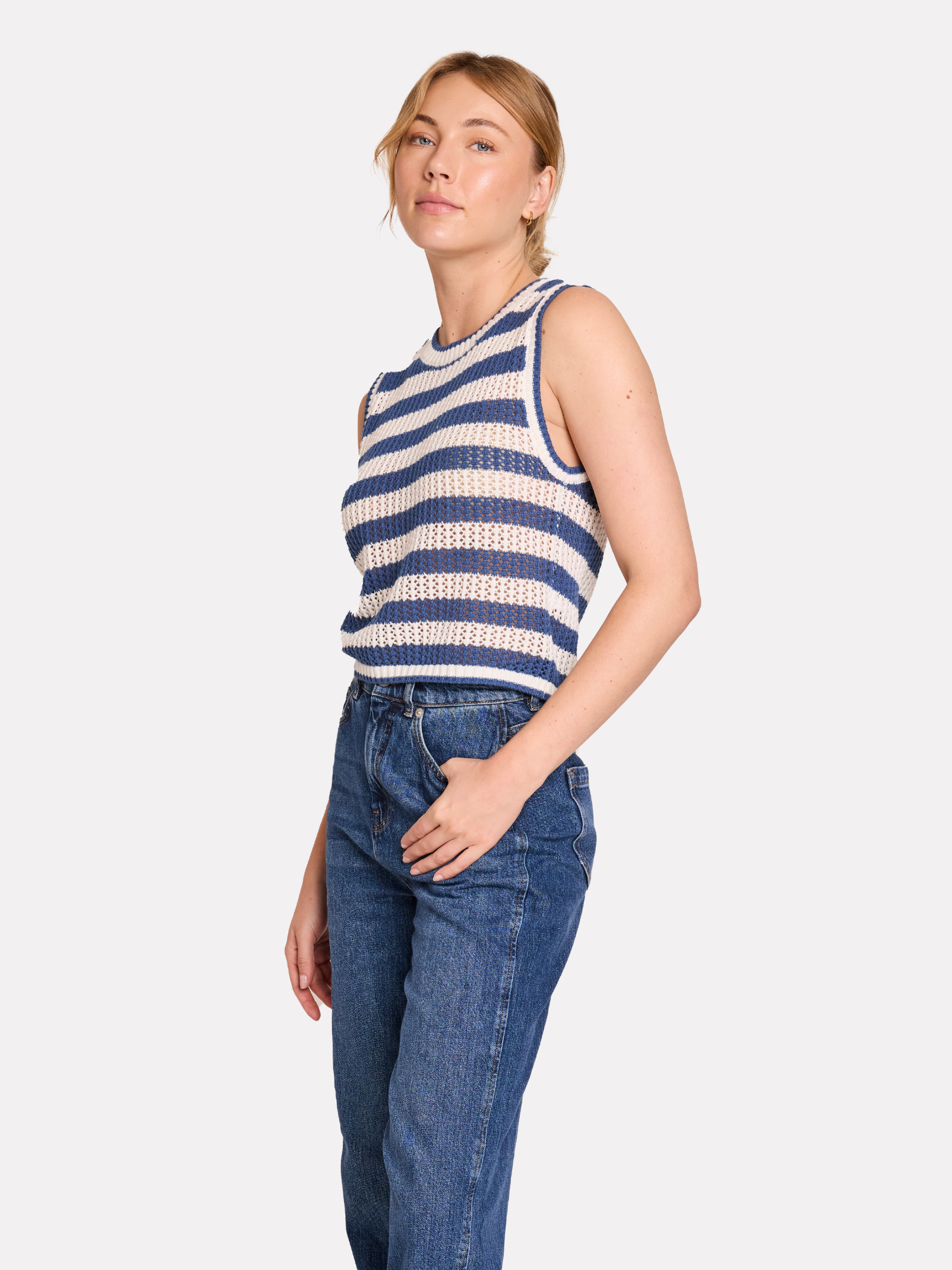 Stripe Pointelle Tank