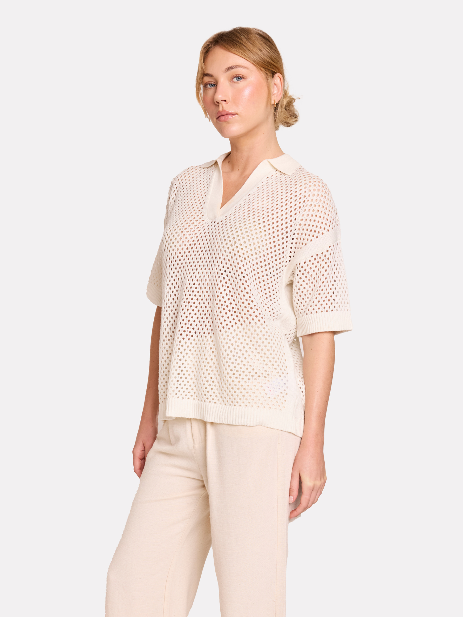 Relaxed Pointelle Polo
