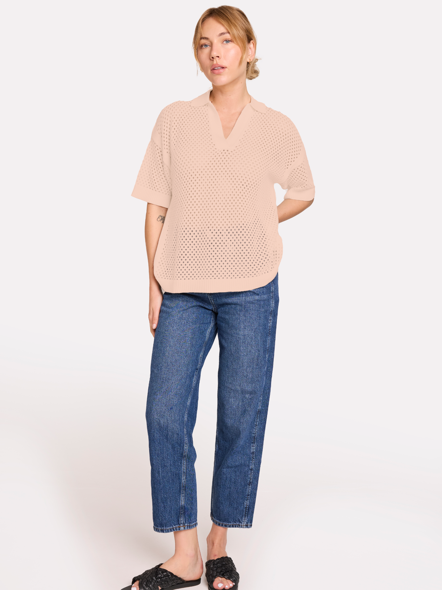 Relaxed Pointelle Polo