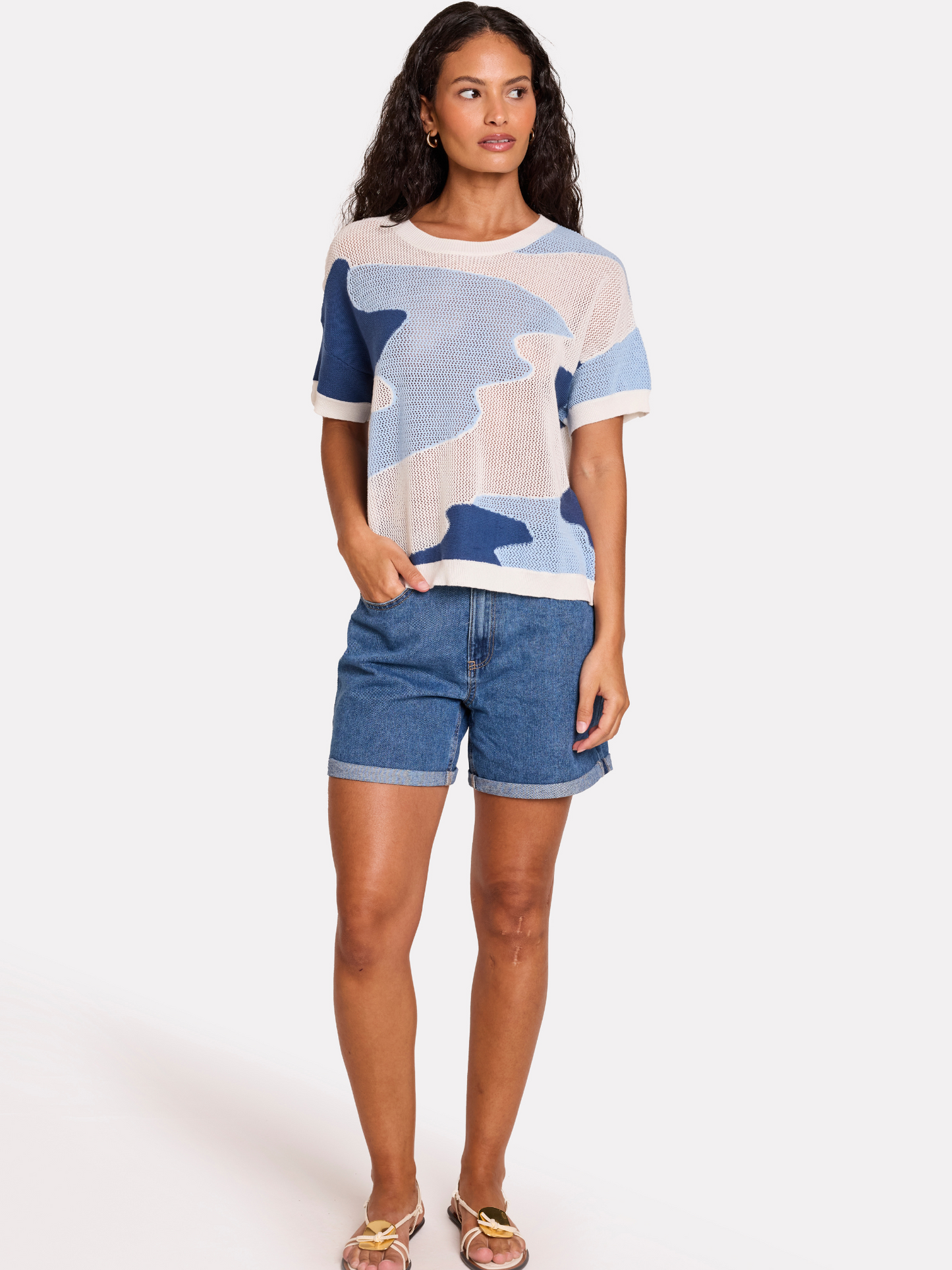 Mix Stitch Camo Tee