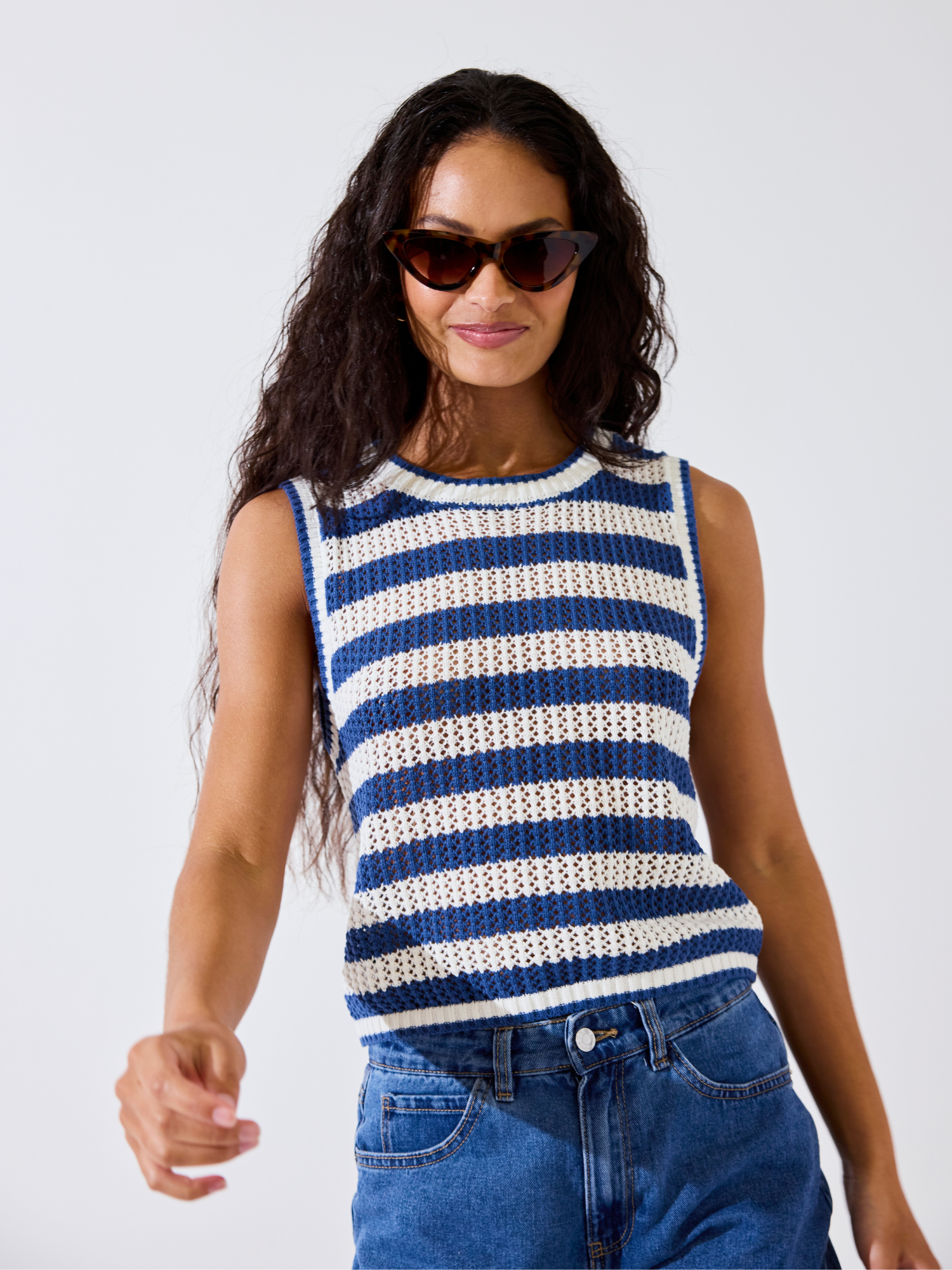 Stripe Pointelle Tank