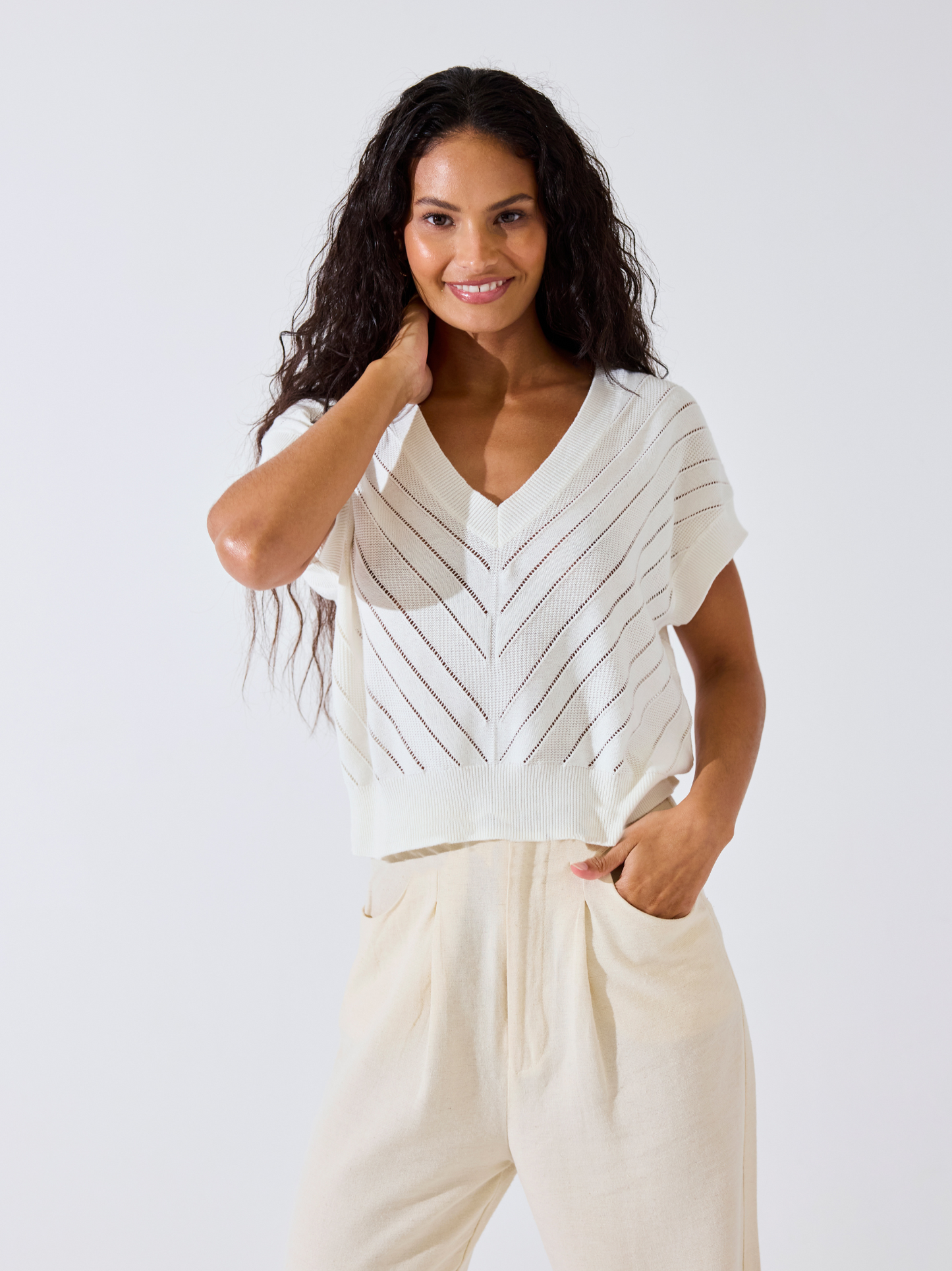 Chevron Mix Stitch Tee