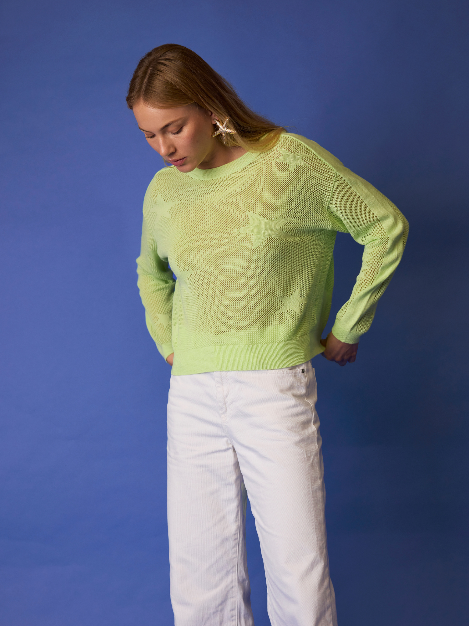 Pointelle Star Jumper