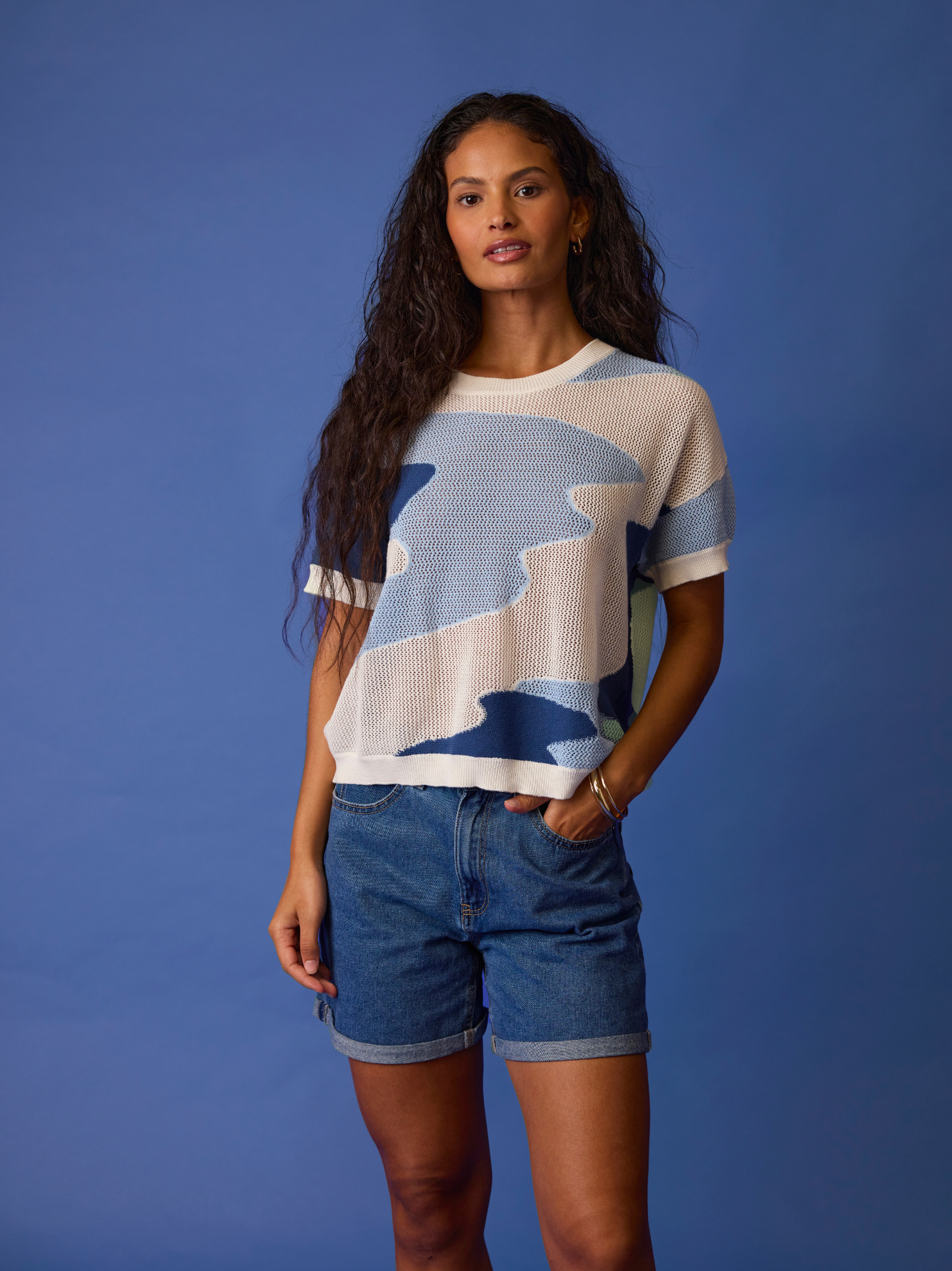 Mix Stitch Camo Tee