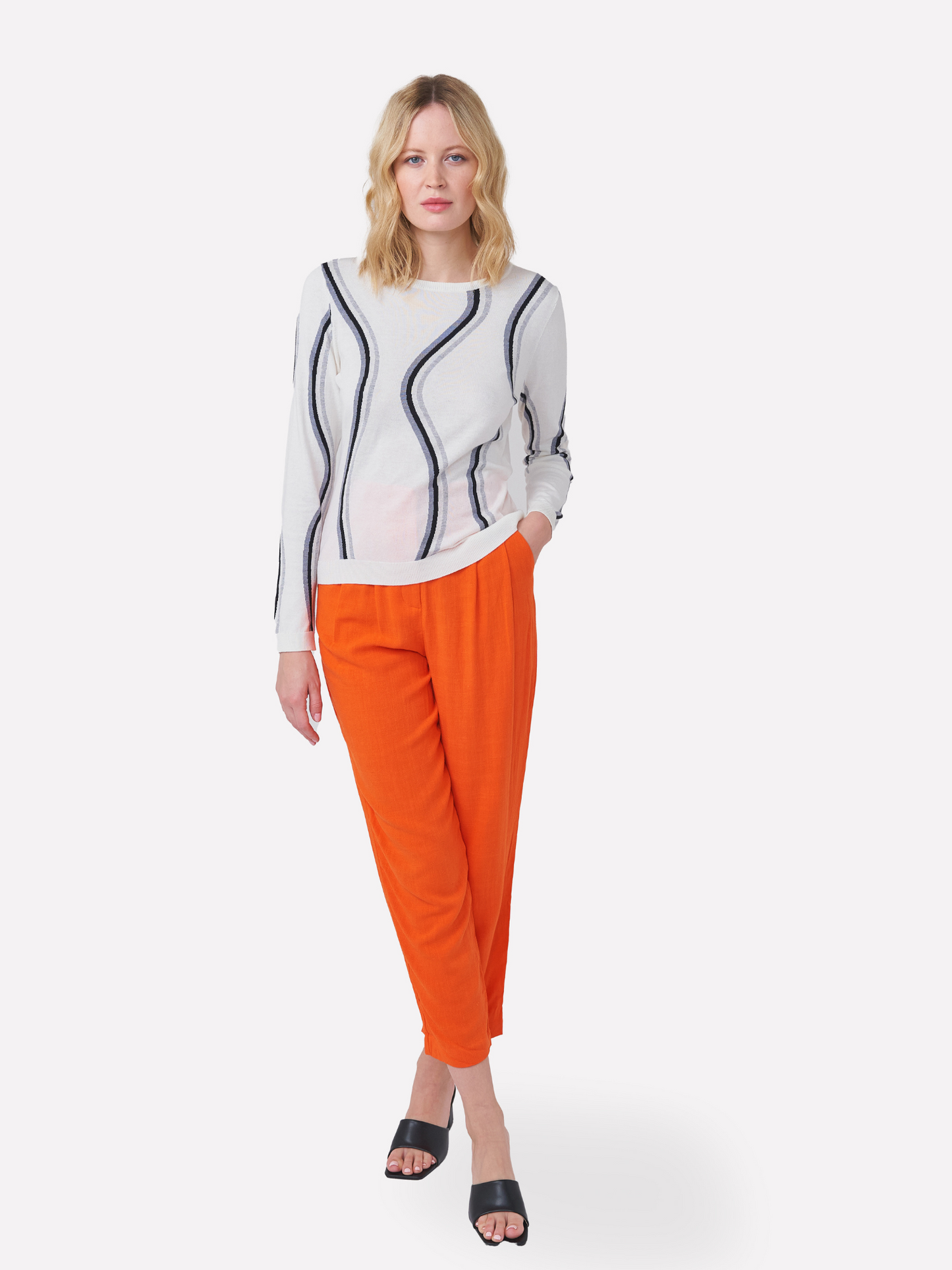 Wave Stripe Crew Neck Jumper