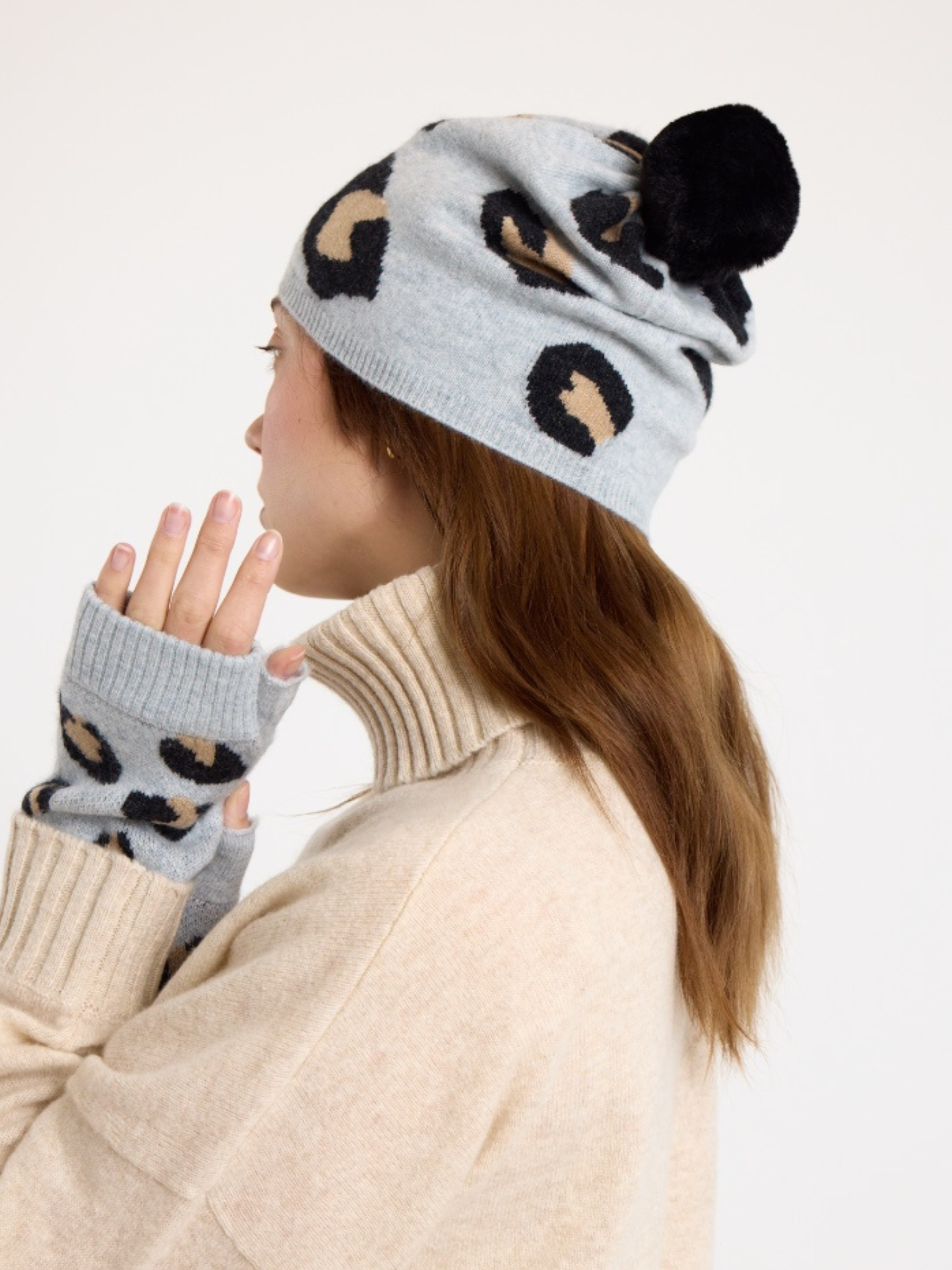 Animal Cashmere Pom Hat
