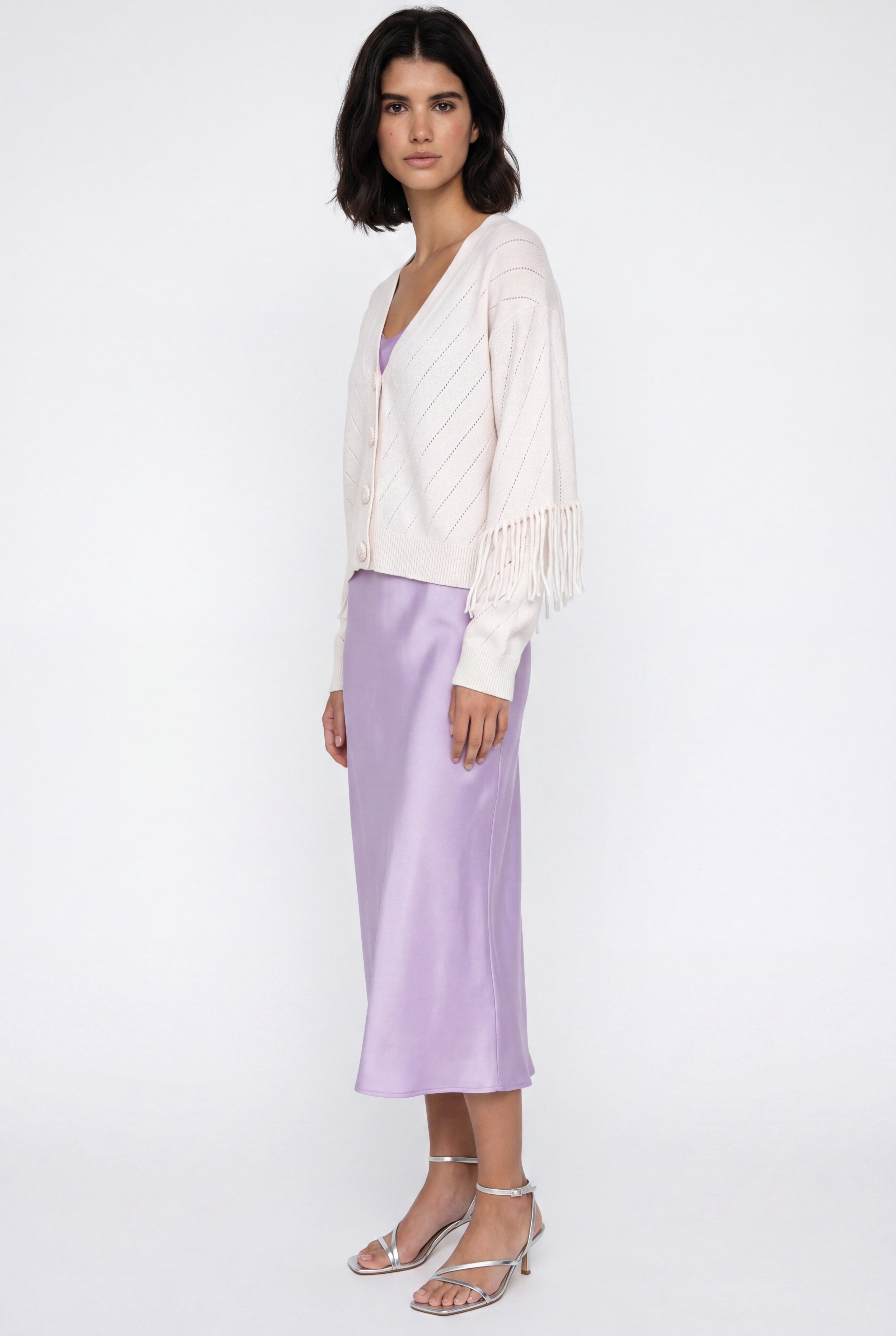Ashley Cashmere Fringe Cardigan