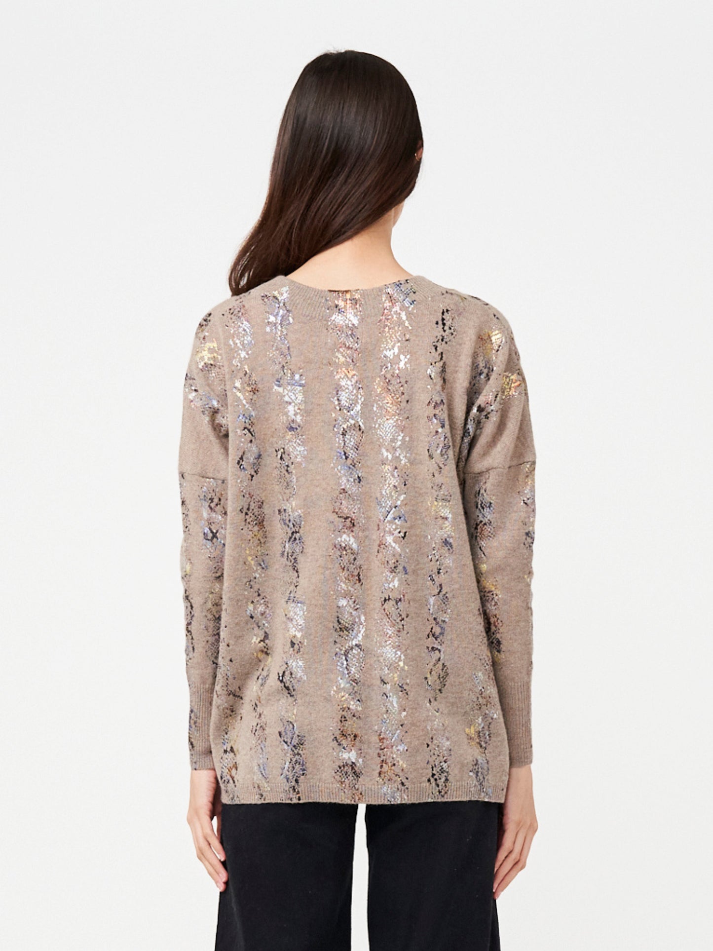 Copper Python Harriet V Neck Jumper