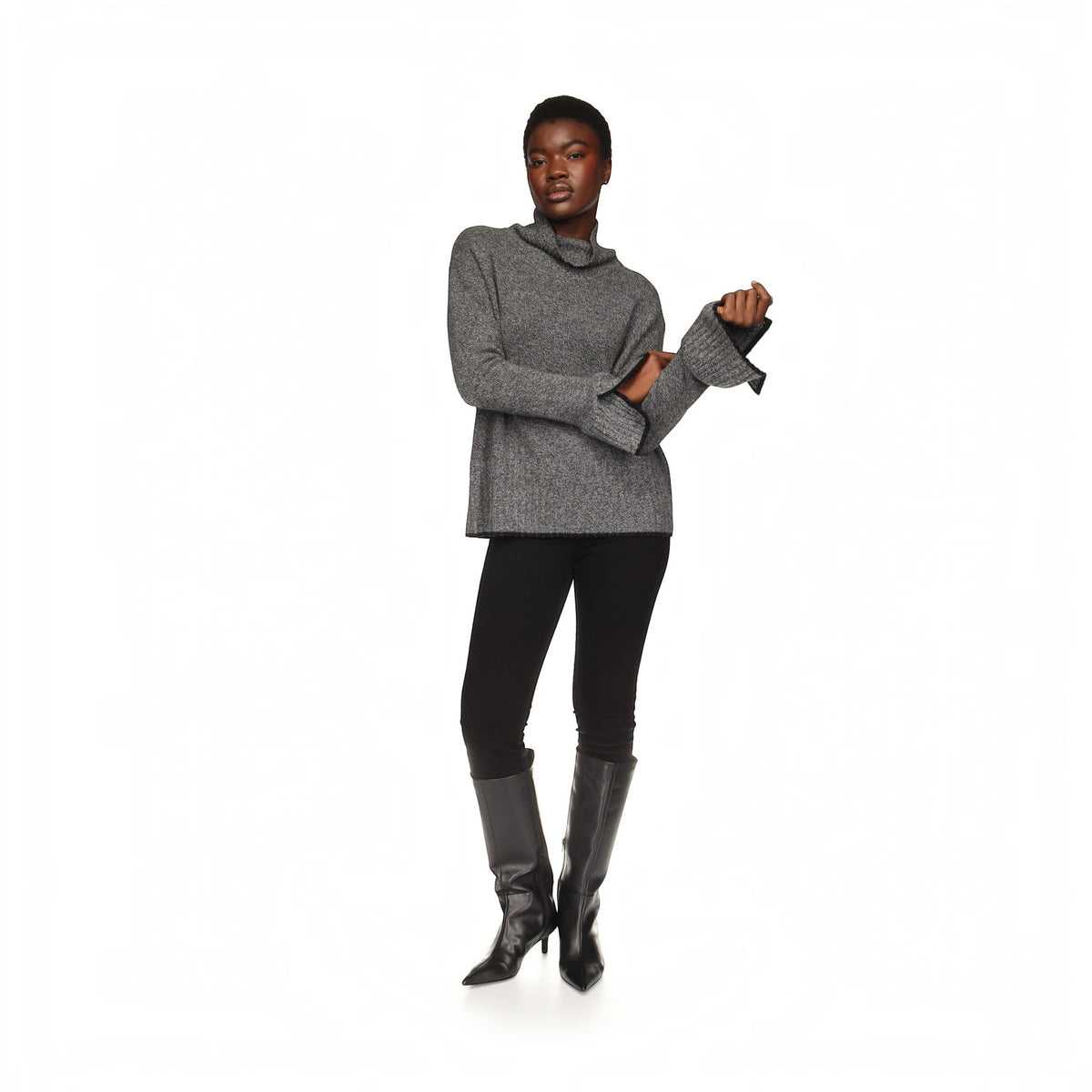 SPLIT CUFF HIGH NECK