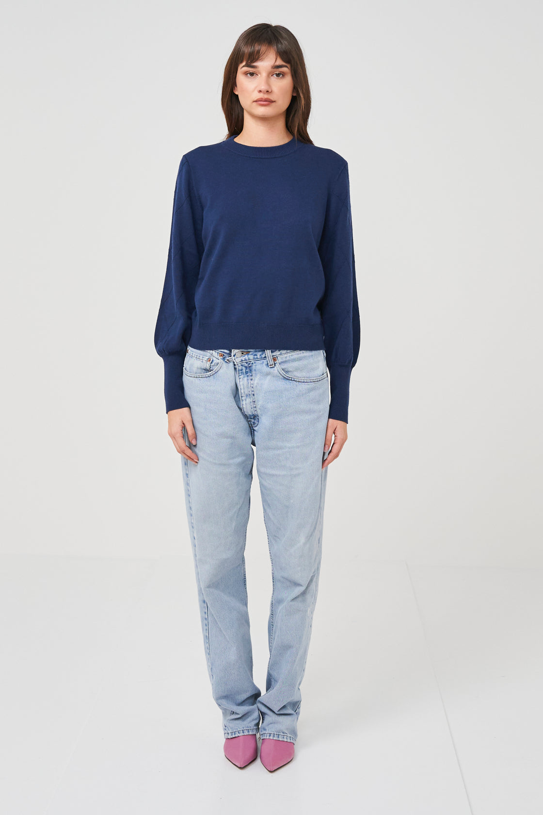 Argyle Exposed Seam Jumper