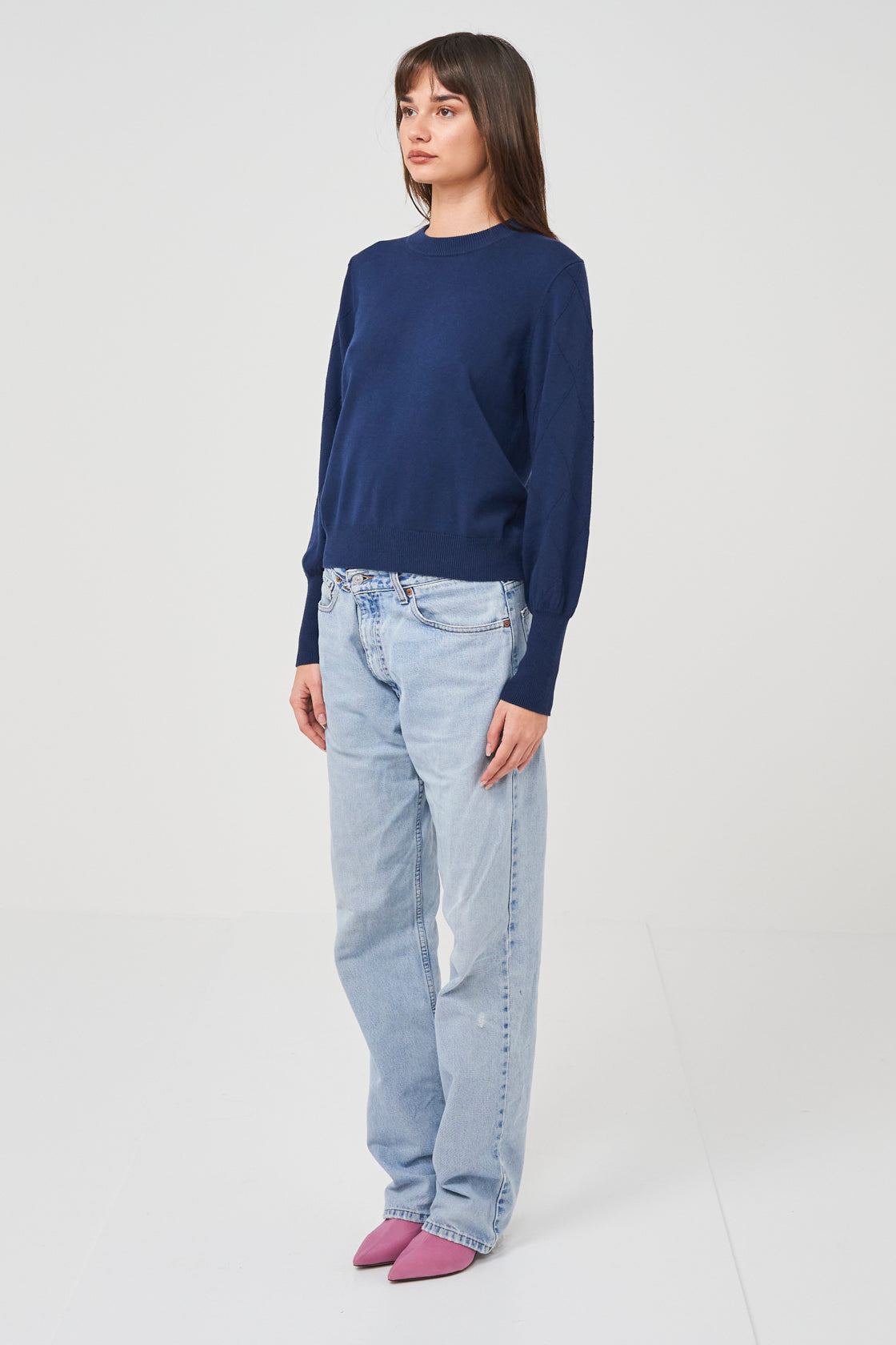 Argyle Exposed Seam Jumper