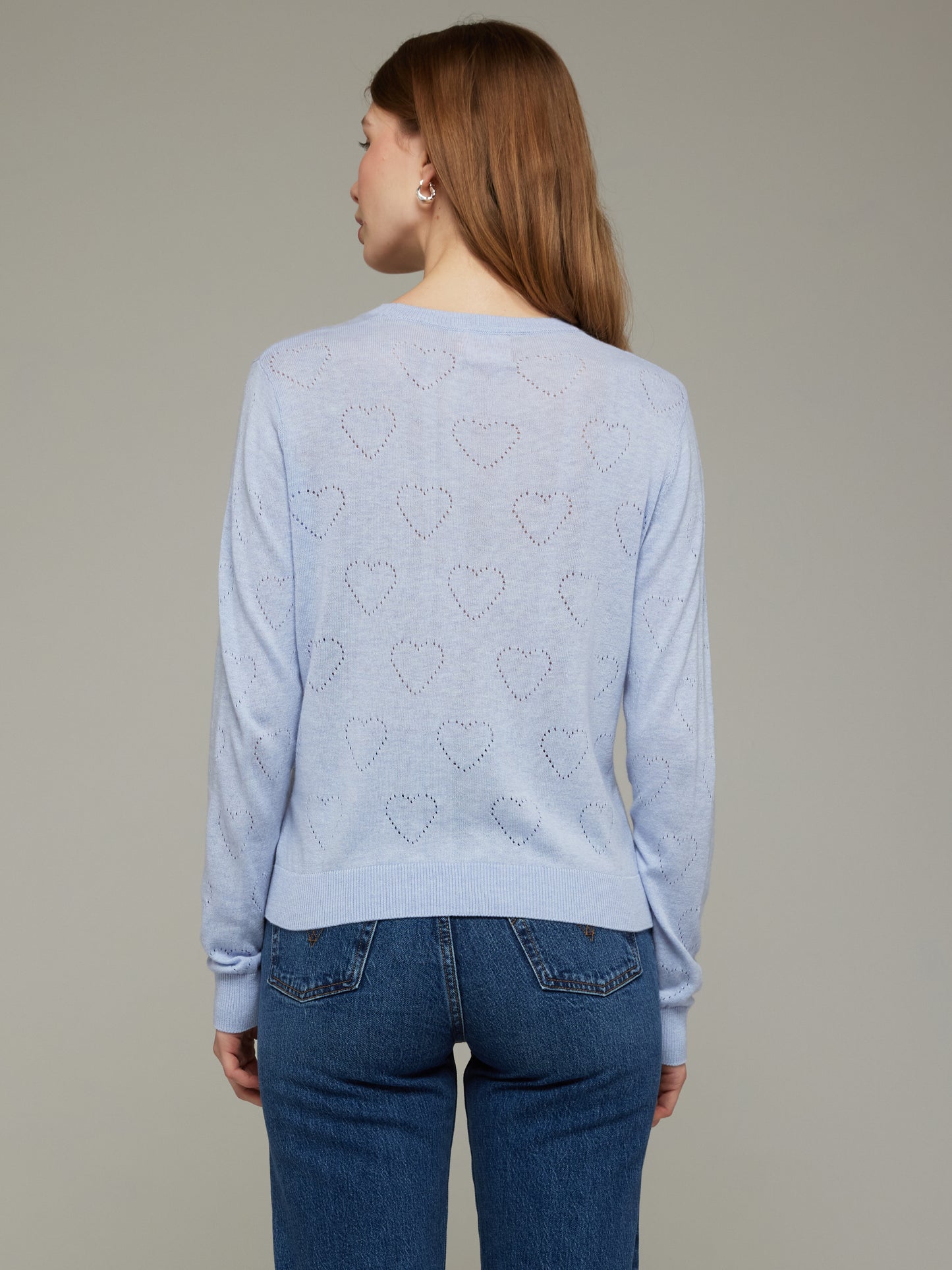 Heart Cut Out Crew Neck