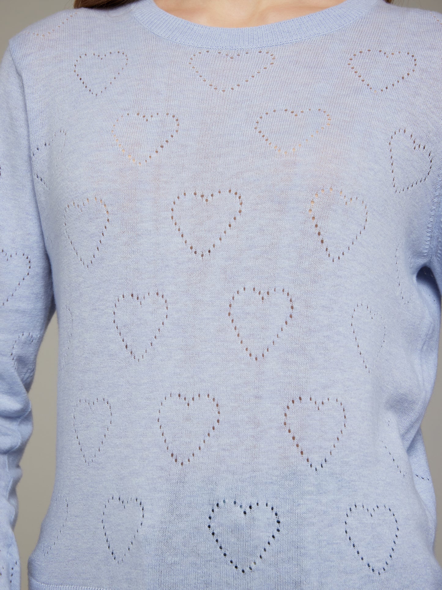 Heart Cut Out Crew Neck