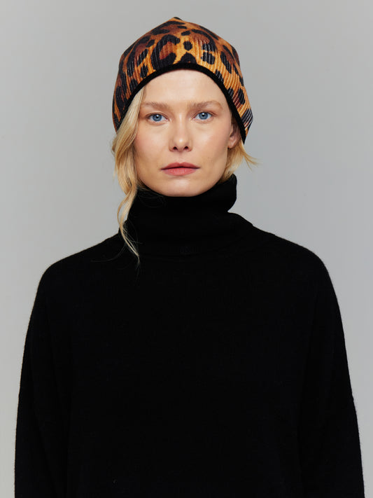 Patsy Leopard Cashmere Hat