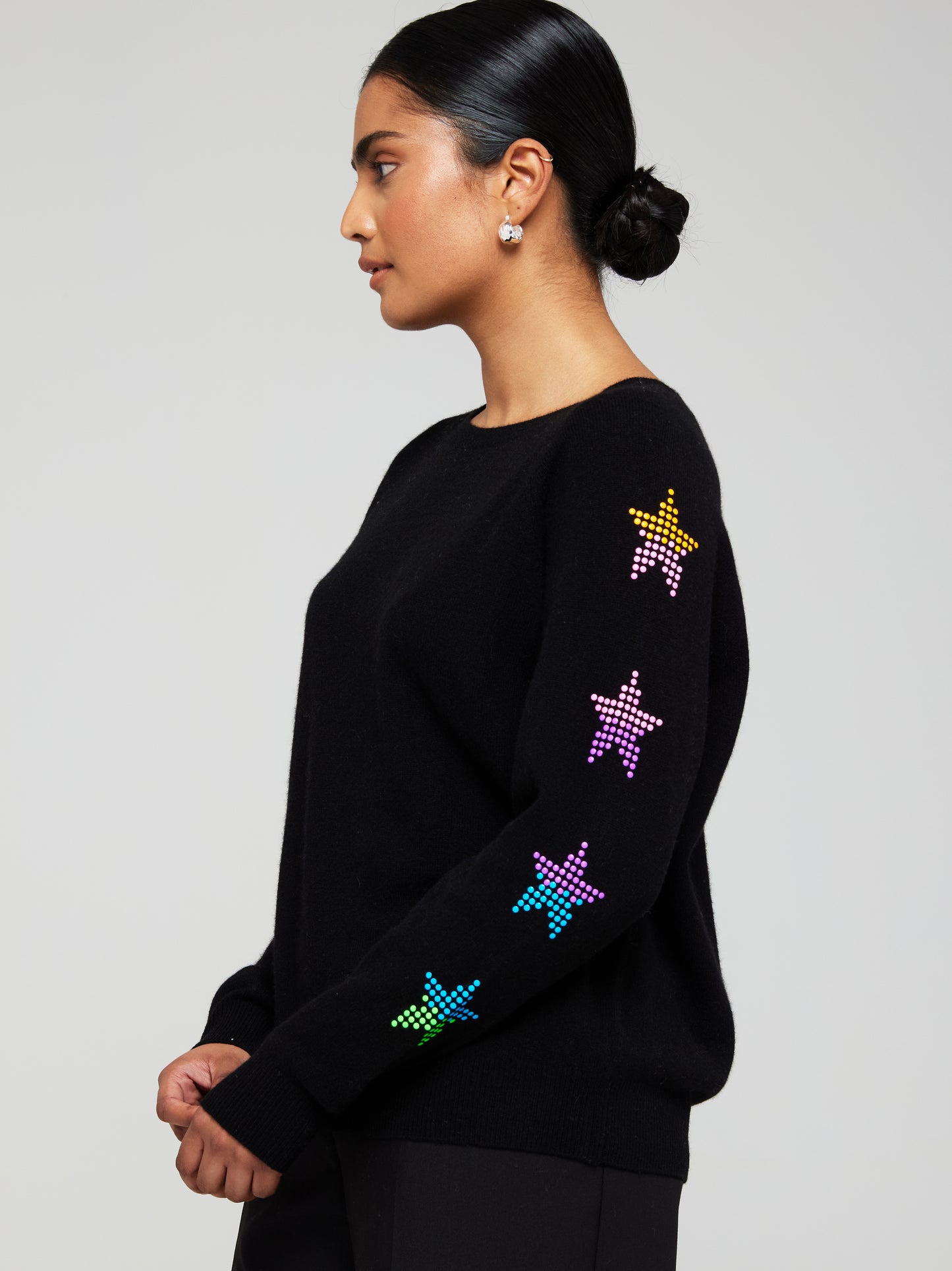 Star Studded Cashmere Crew Neck