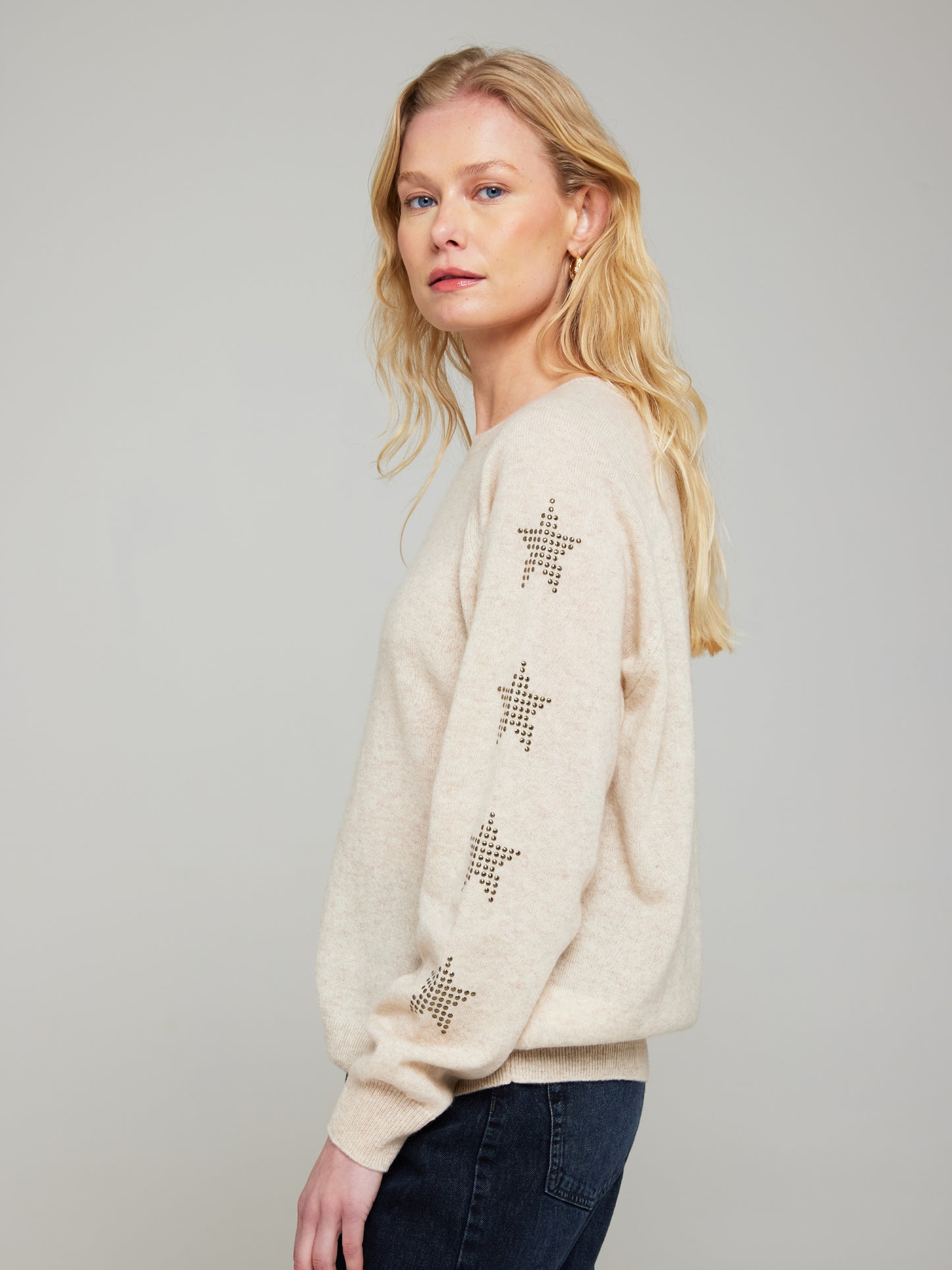 Star Studded Cashmere Crew Neck