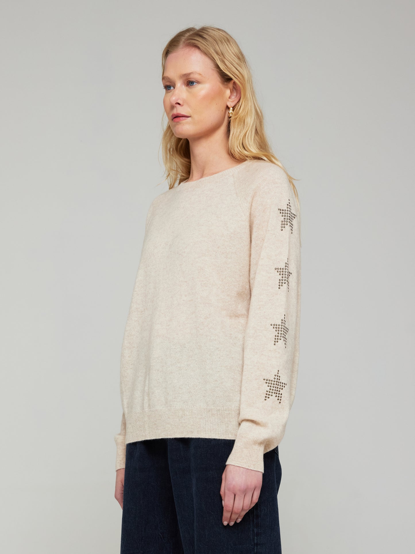 Star Studded Cashmere Crew Neck