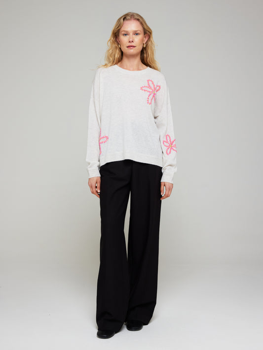 Camilla Flower Cashmere Crew Neck