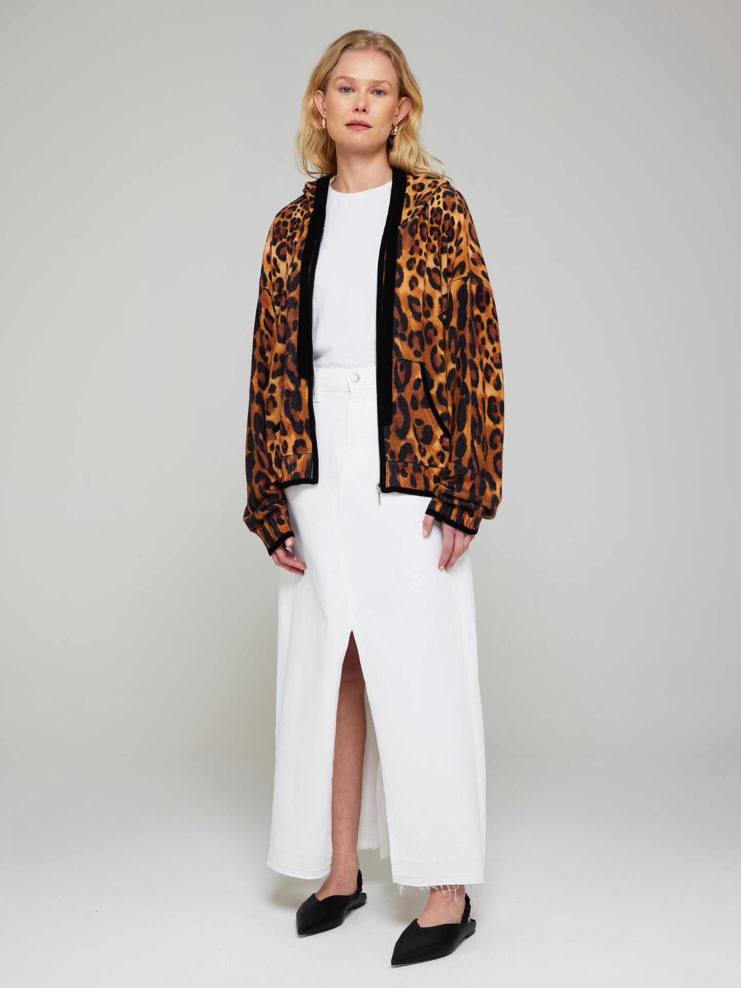 Patsy Leopard Cashmere Hoodie