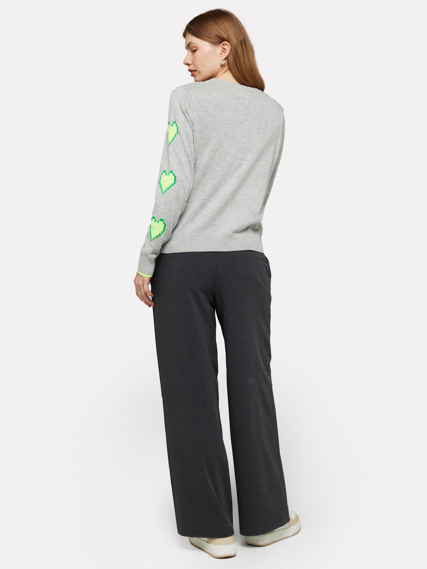 Heart Sleeve Crew Neck