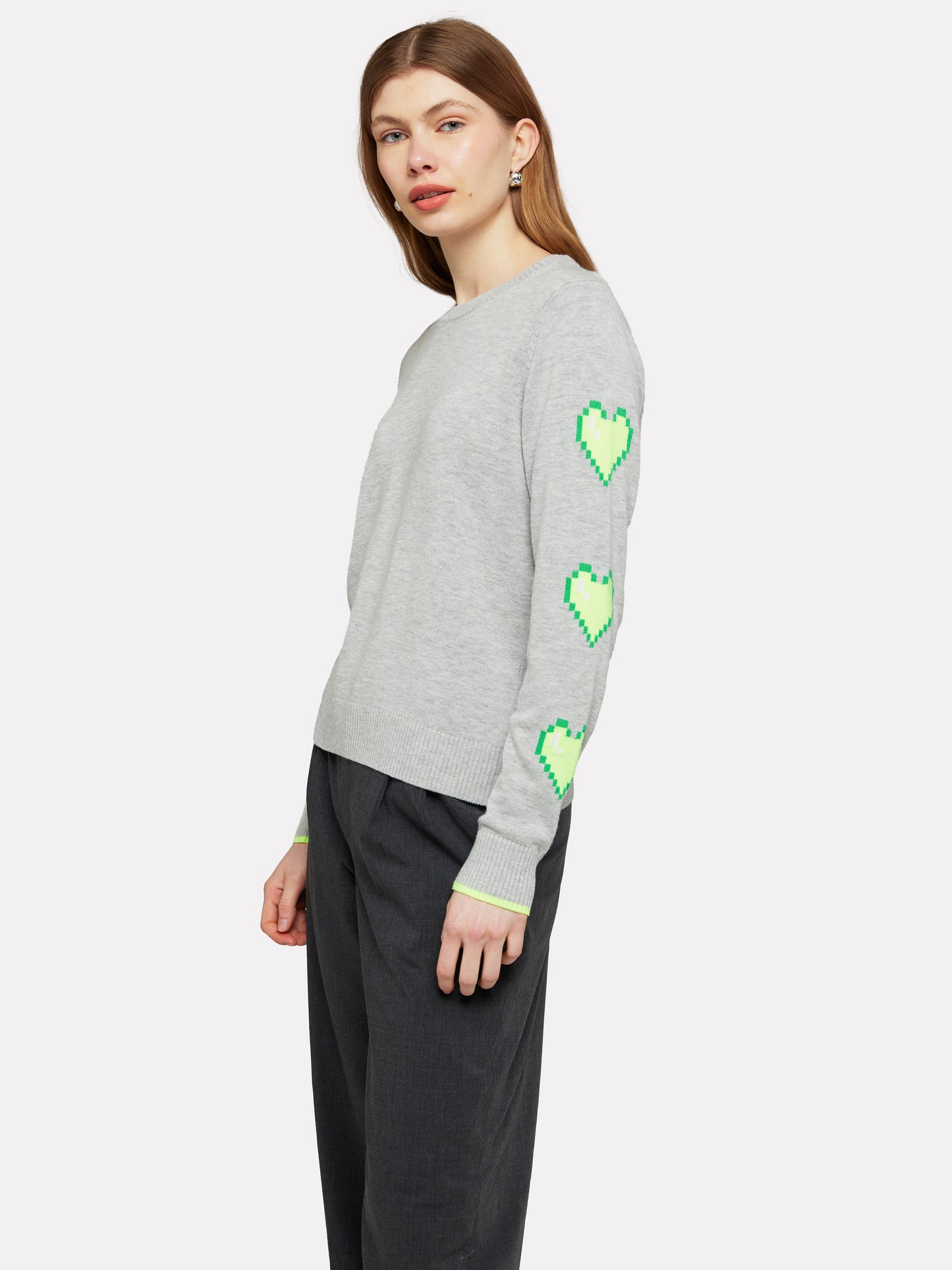 Heart Sleeve Crew Neck