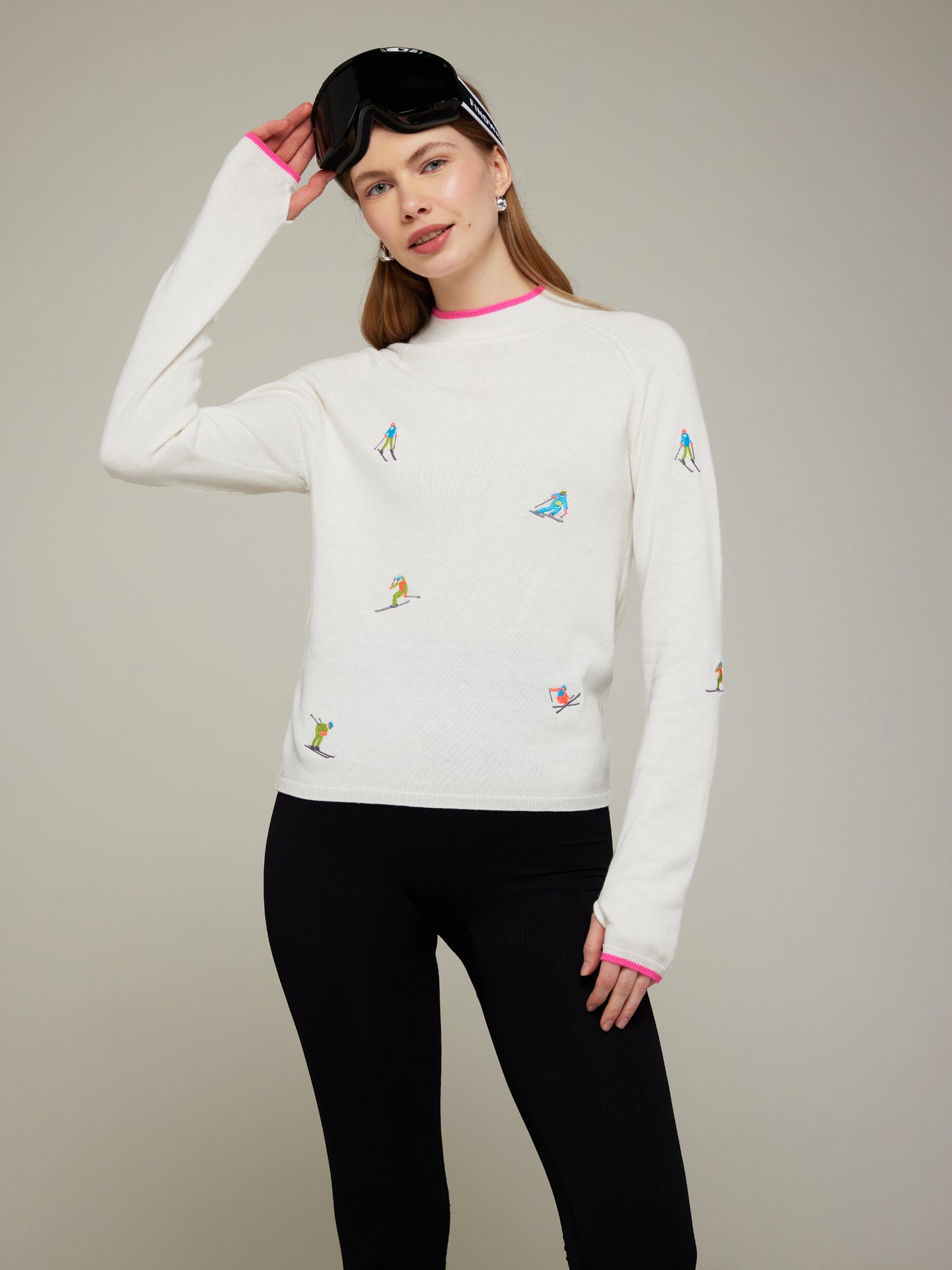 Ski Embroidery Mock Neck