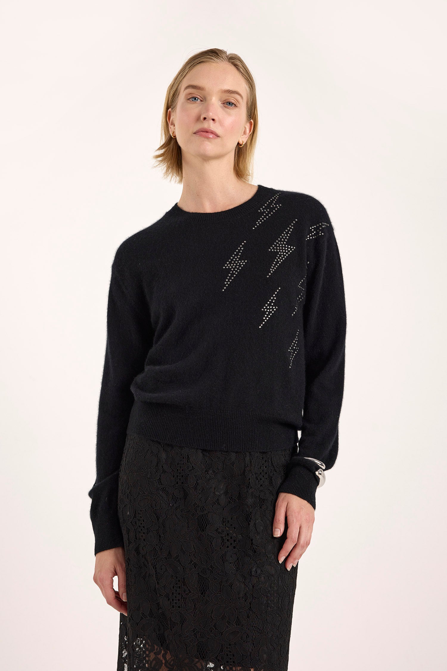 Hazel Hotfix Bolt Cashmere Jumper