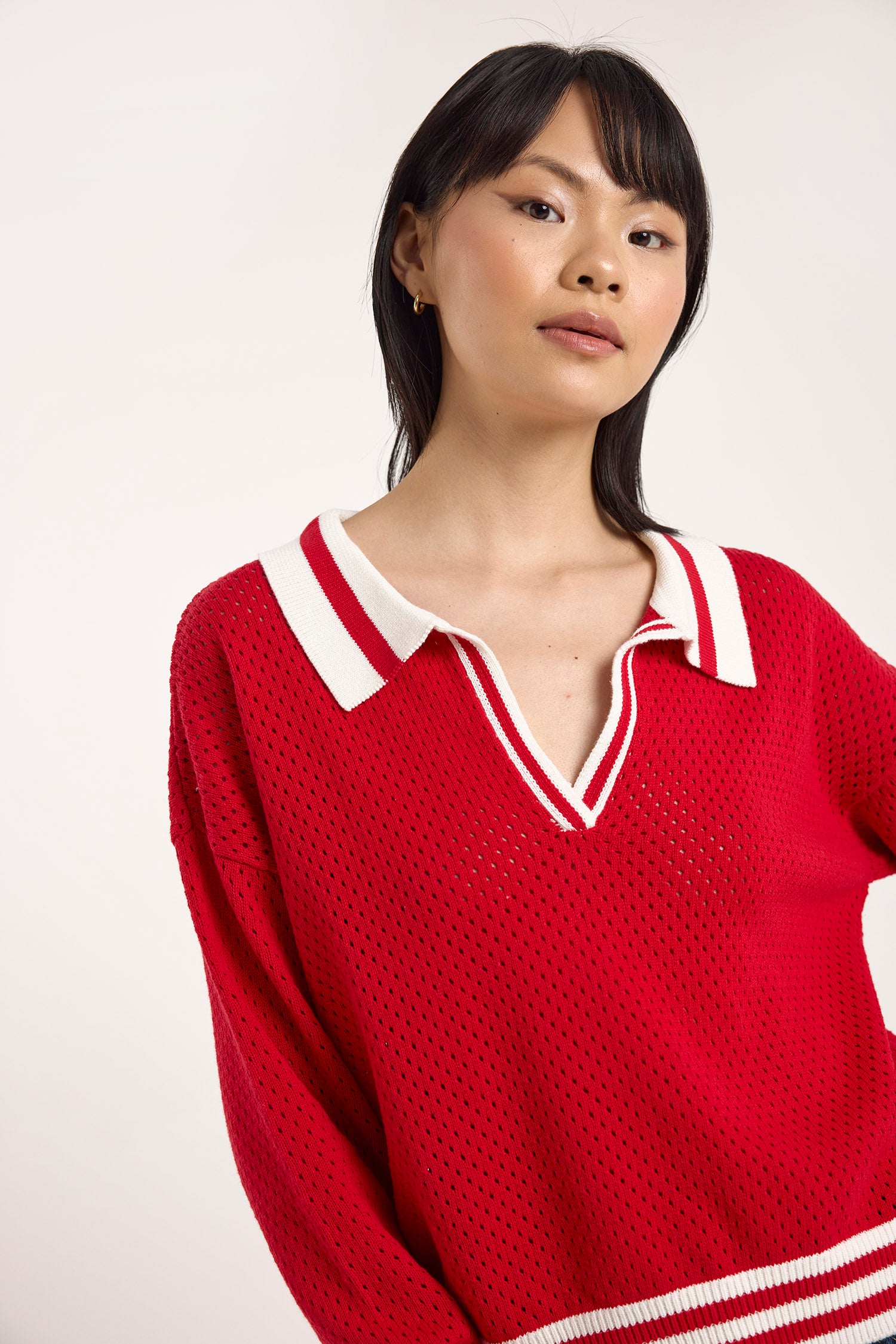 VANESSA STRIPE DETAIL POLO