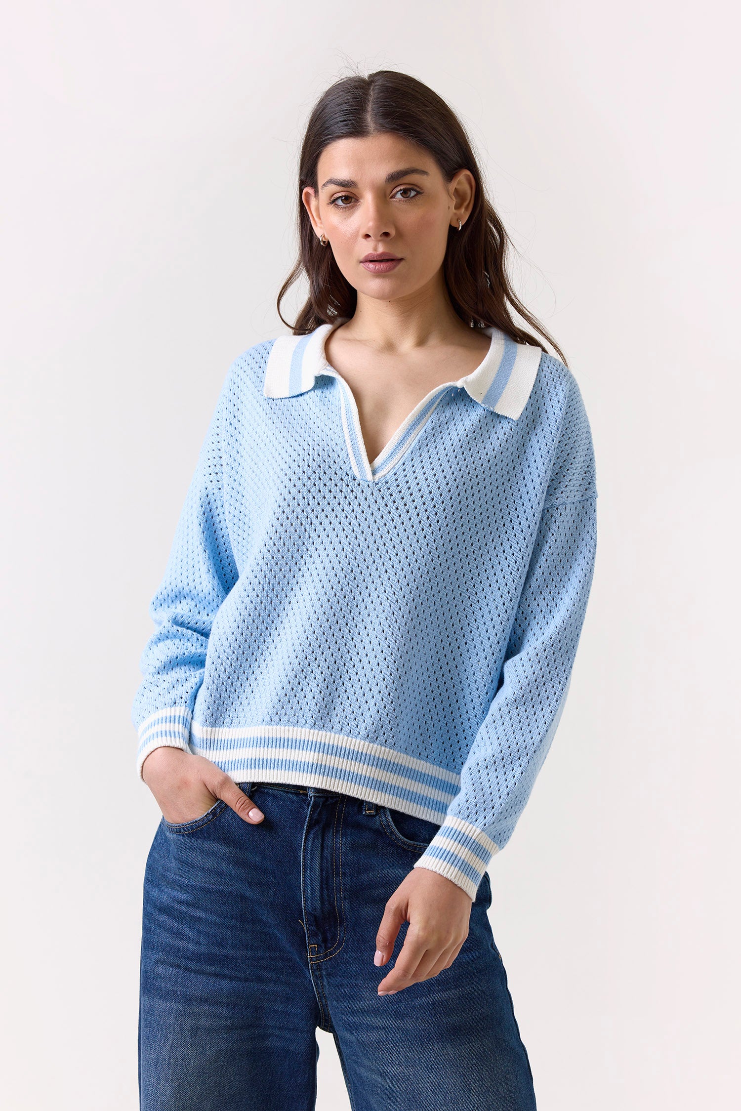 VANESSA STRIPE DETAIL POLO