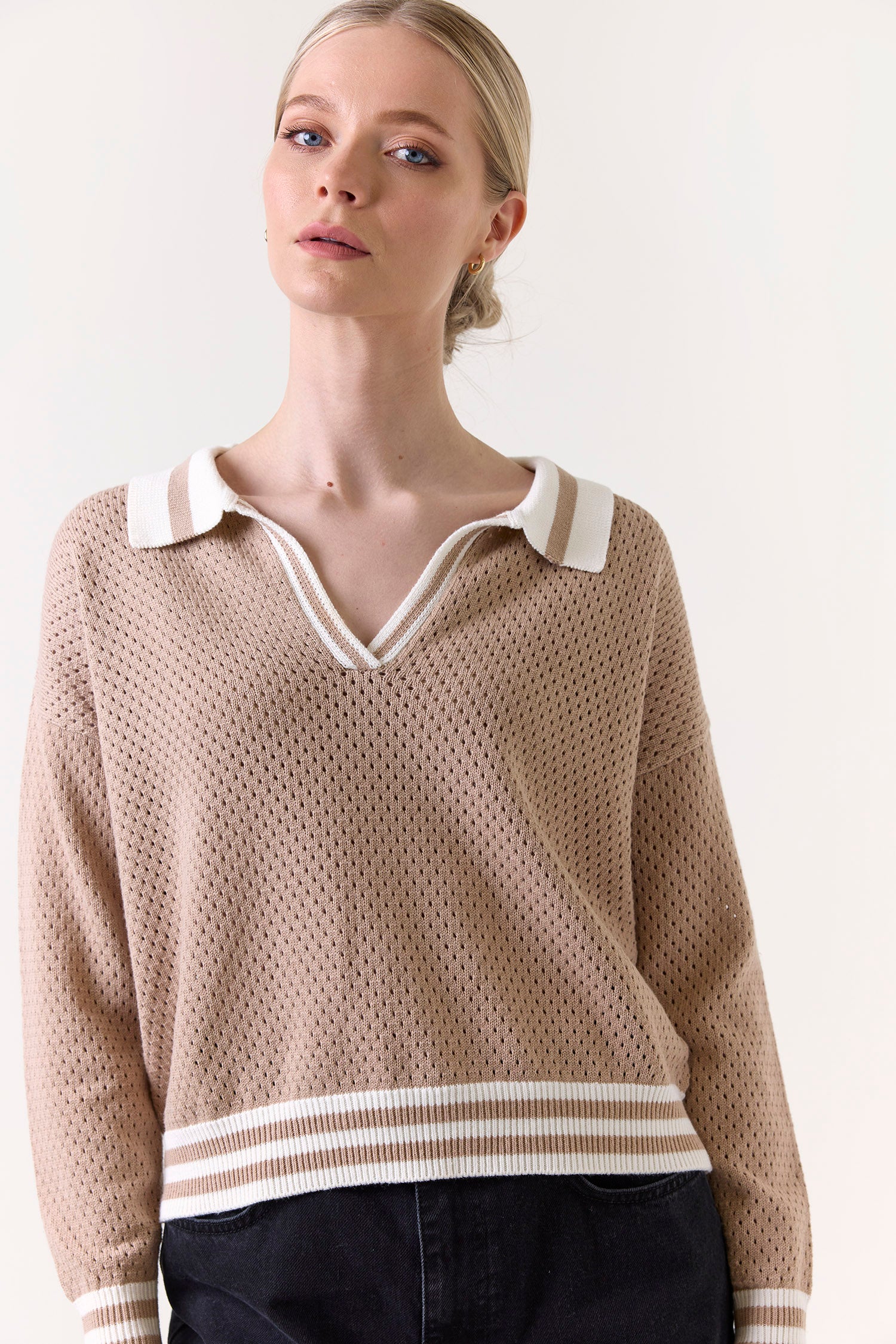 VANESSA STRIPE DETAIL POLO