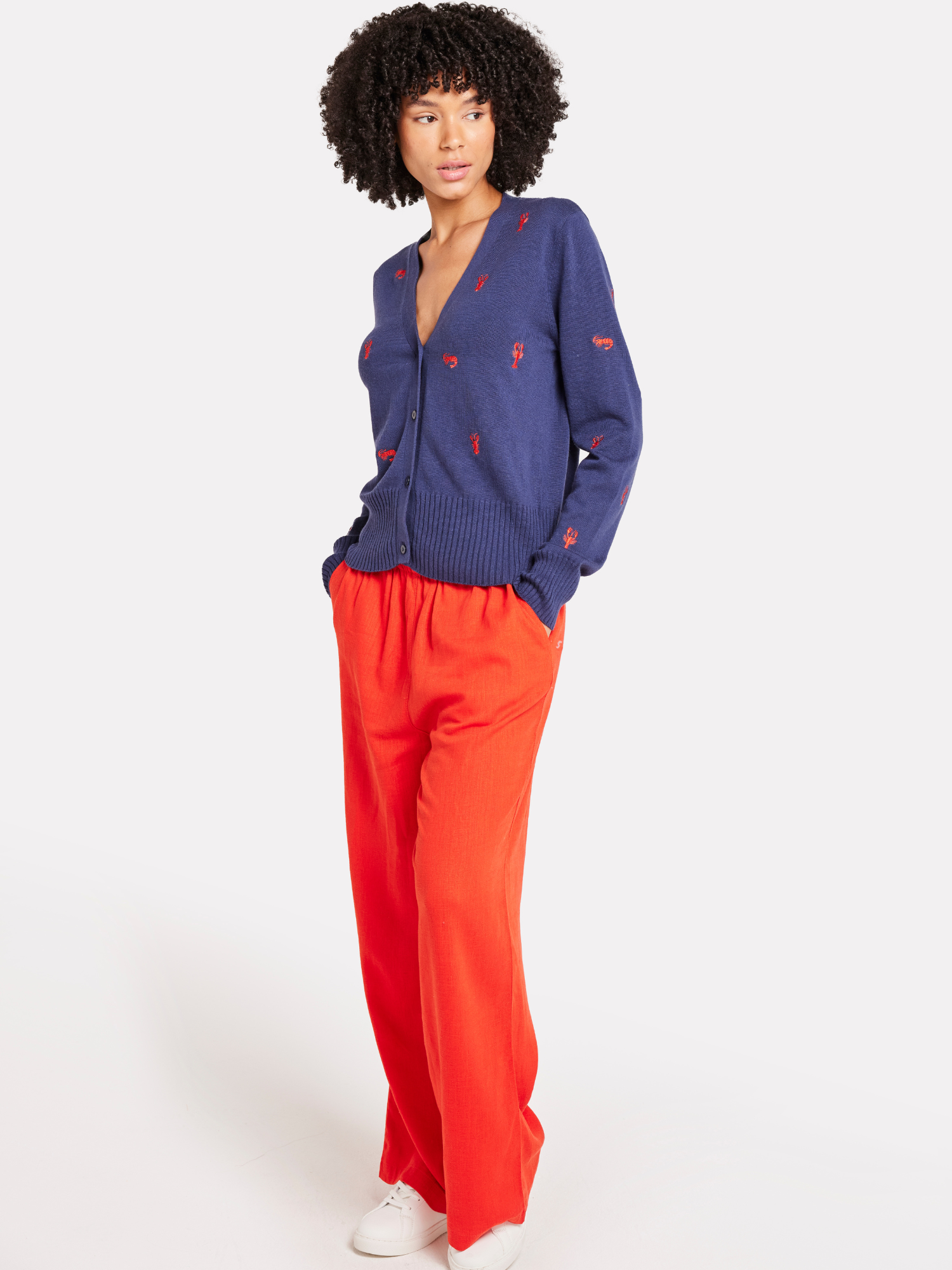 Lobster Embroidery Cardigan